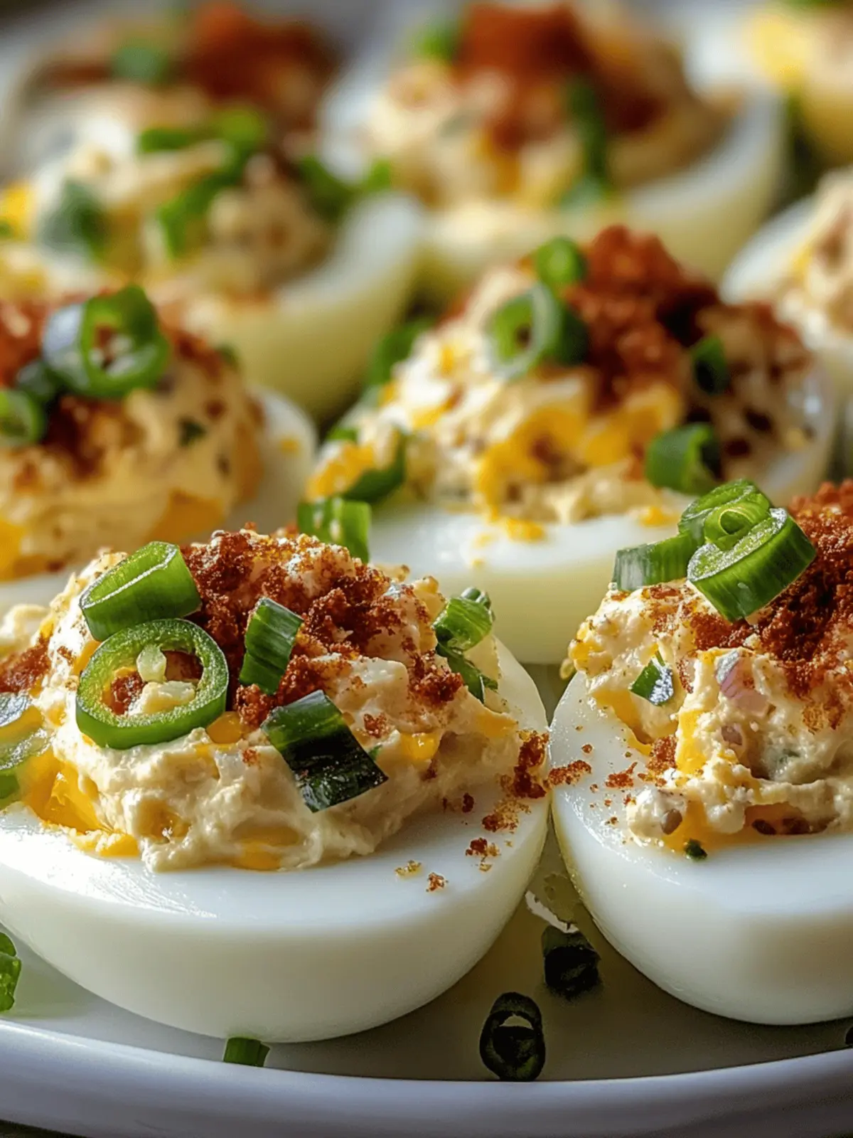 Jalape o Popper Deviled Eggs A Creamy Spicy Delight! 3 Jalape o Popper Deviled Eggs Creamy, Spicy & Crowd-Pleasing!