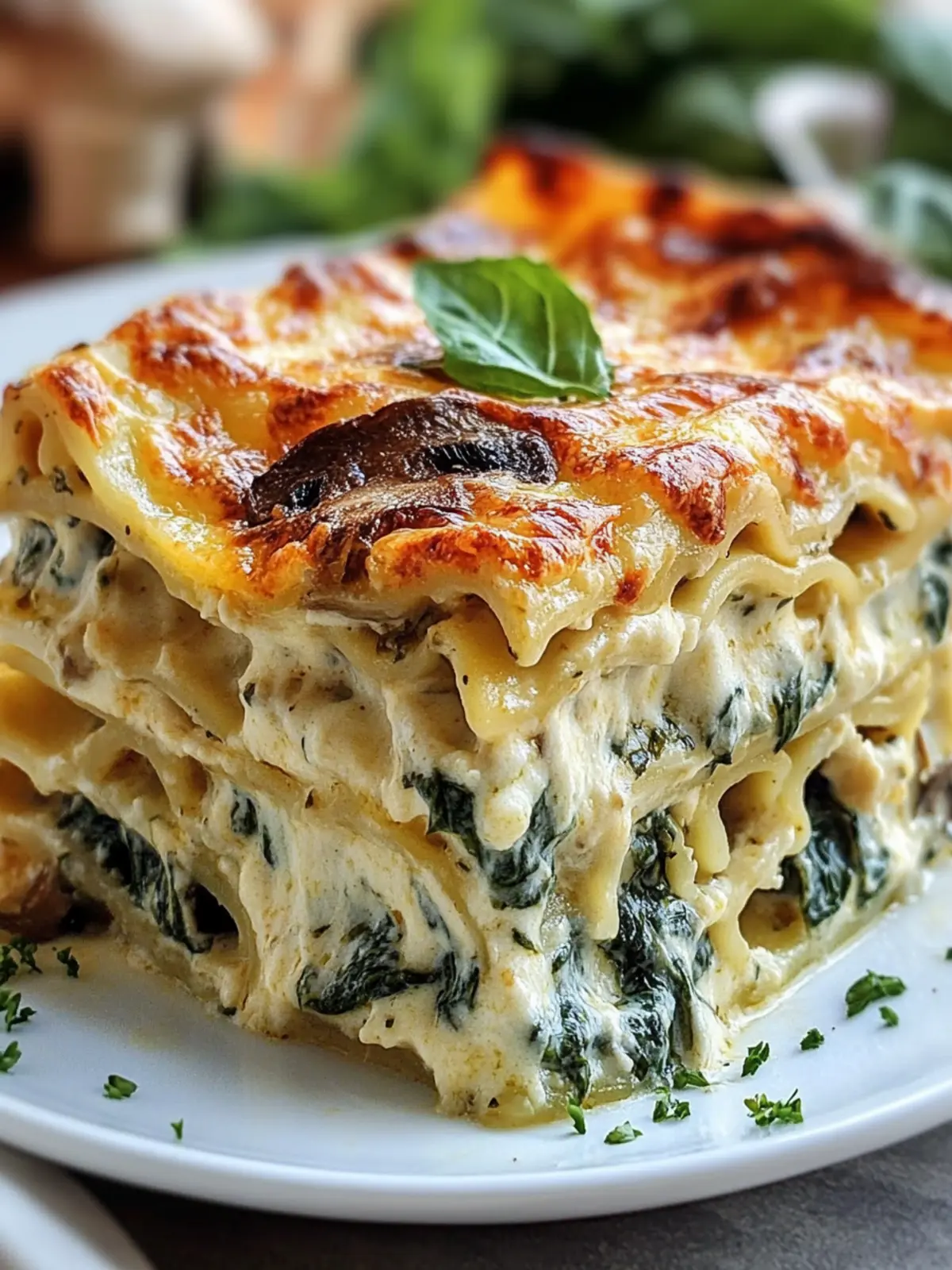 Irresistible Creamy Spinach and Mushroom Lasagna Delight 2 Creamy Spinach and Mushroom Lasagna