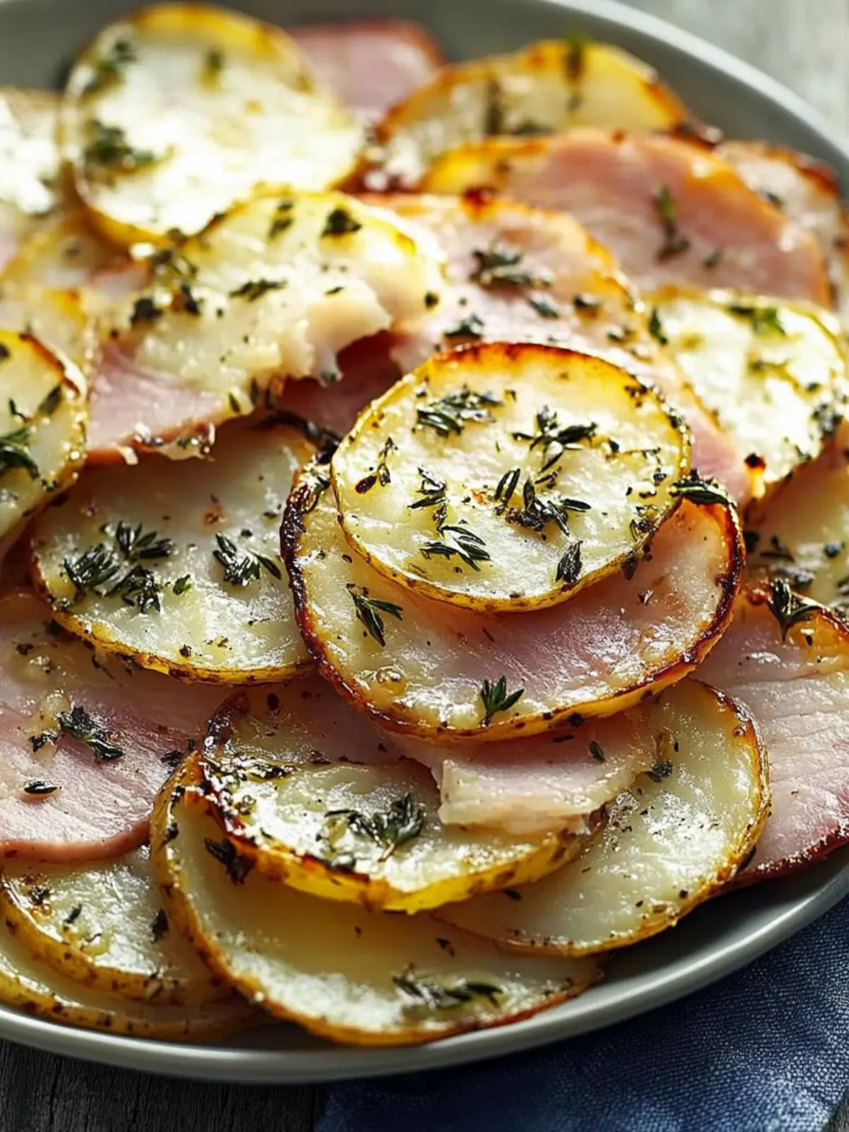 Savory Baked Ham & Herb Potato Slices for Family Bliss 3 Baked Ham & Herb Potato Slices