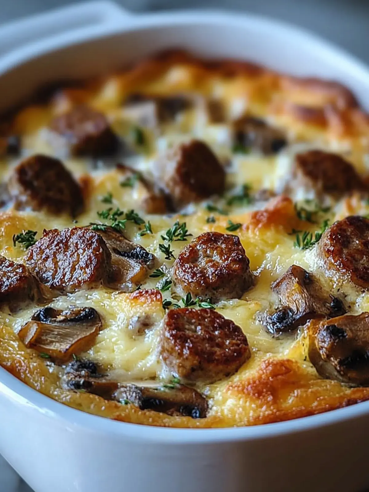 Satisfy Mornings with Sausage and Mushroom Breakfast Bake 4 Sausage and Mushroom Breakfast Bake