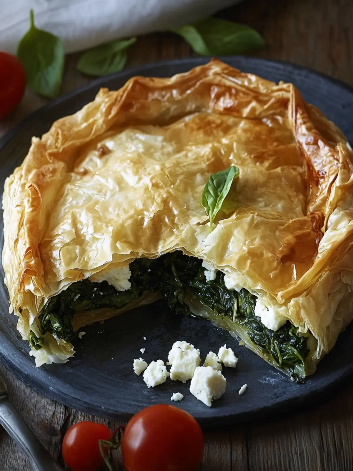 Delicious Spinach and Feta Phyllo Pie