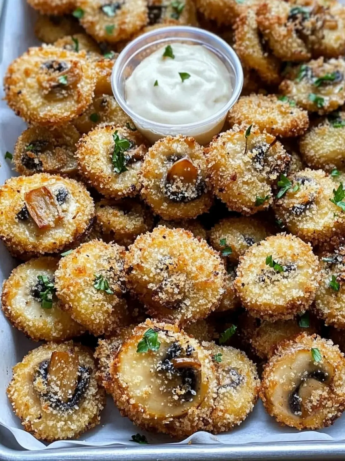 crispy garlic mushroom bites