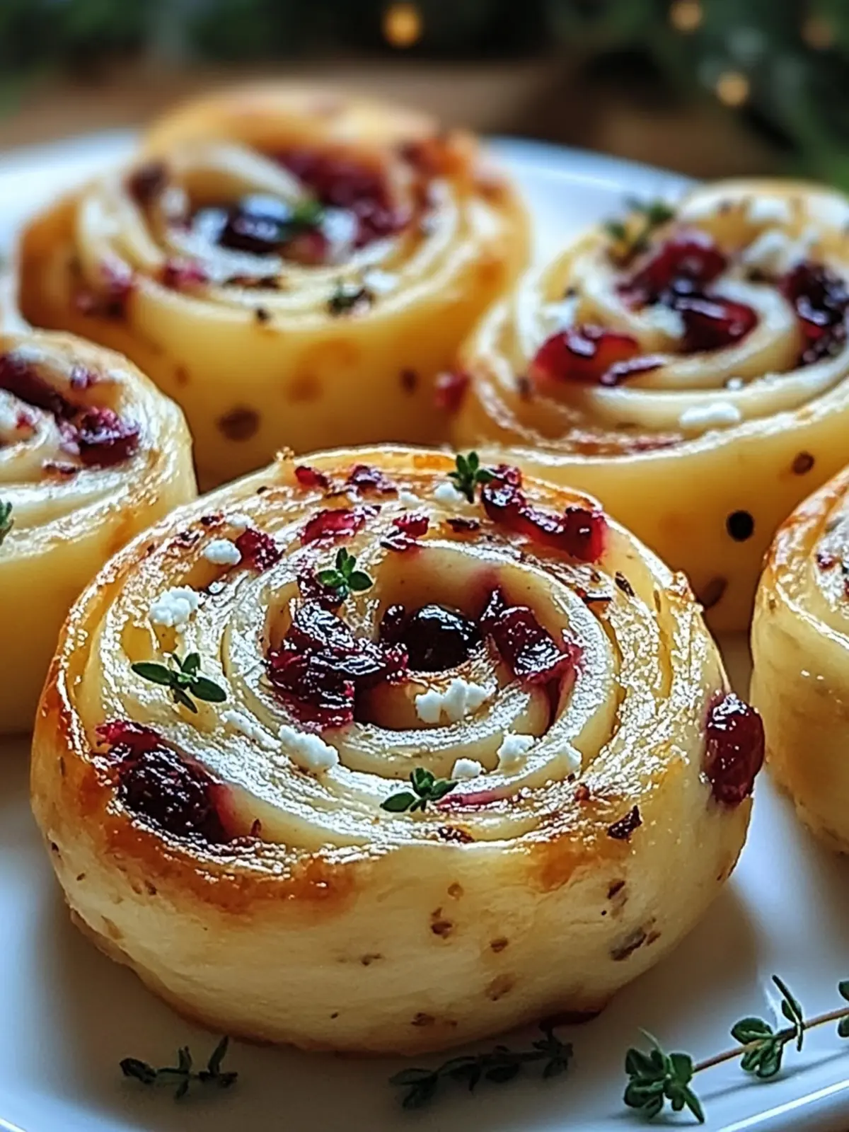 Cranberry Feta Pinwheels with Cream Cheese