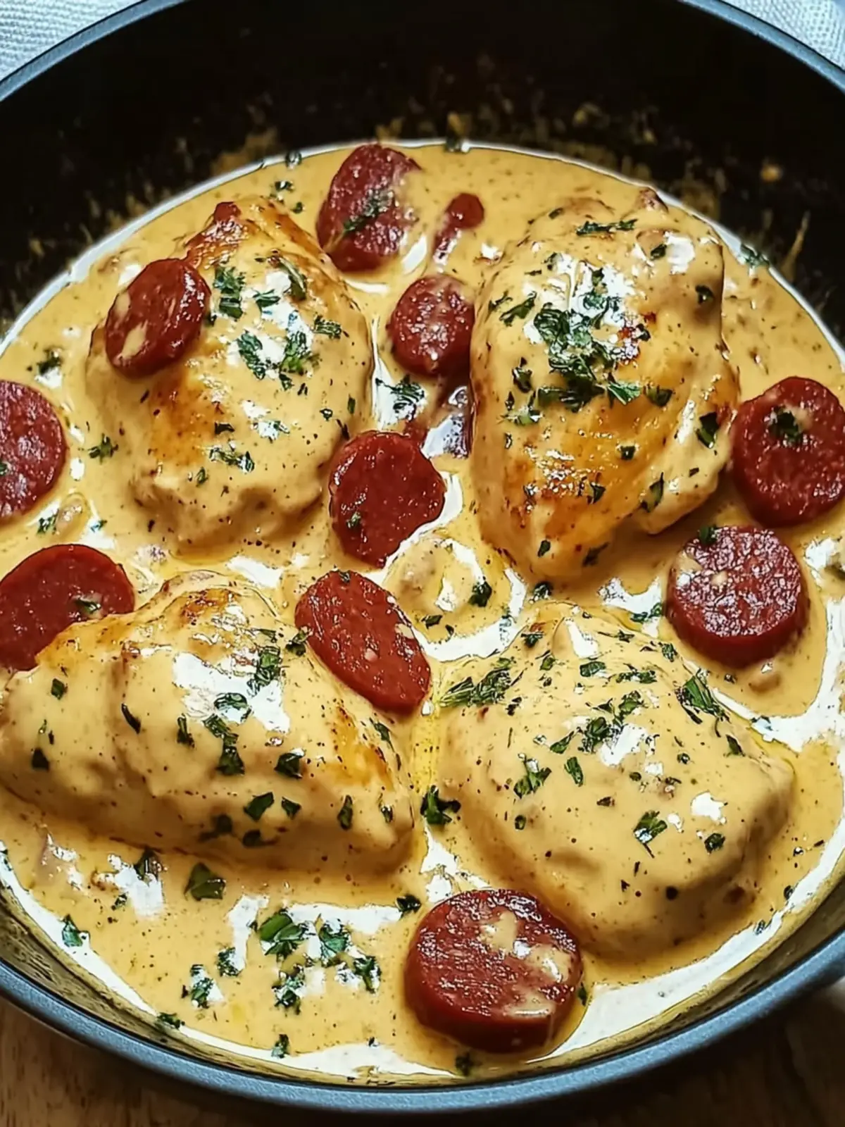 Delicious Creamy Chicken with Chorizo Sauce