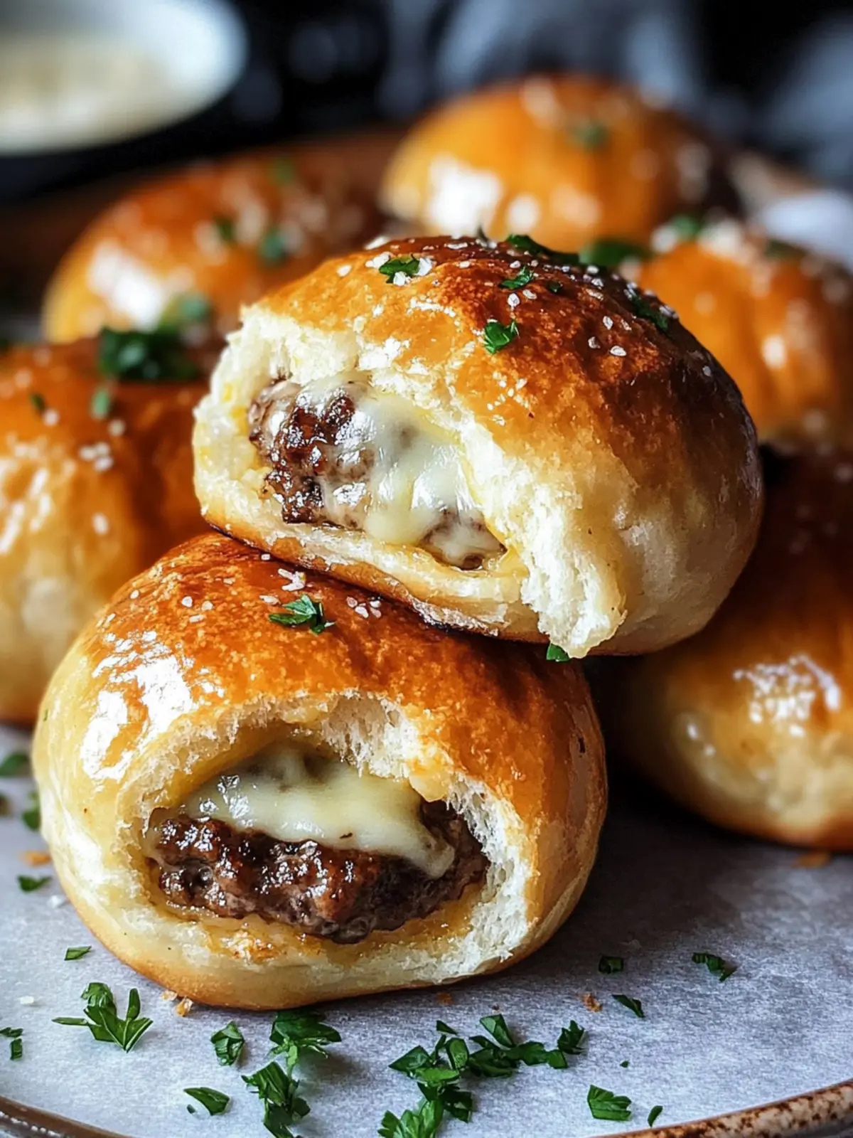 Garlic Parmesan Cheeseburger Bombs to Wow Your Taste Buds 3 Garlic Parmesan Cheeseburger Bombs