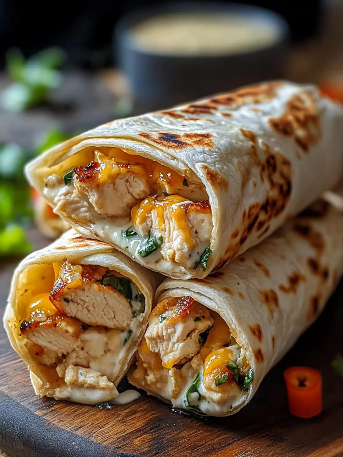 Irresistible Cheesy Garlic Chicken Wraps for Quick Dinner Delight 2 Cheesy Garlic Chicken Wraps