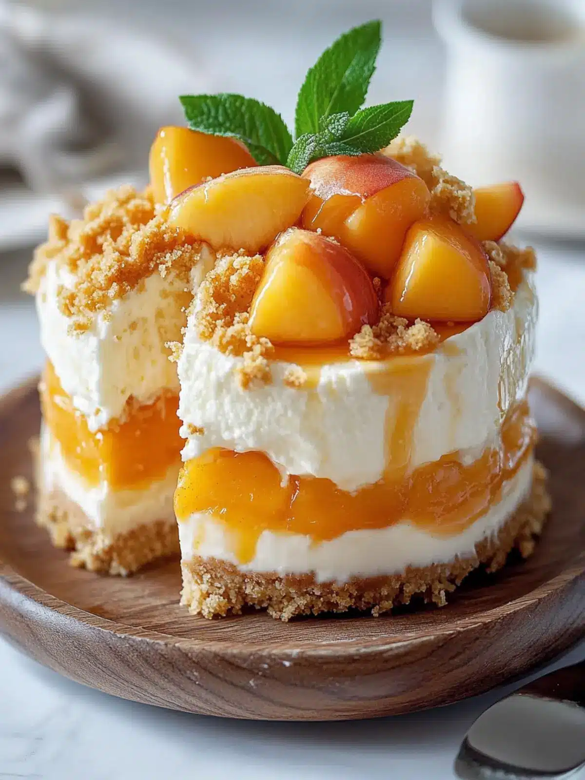 Peach Cobbler Cheesecake Bliss: A Sweet Summer Dream 2 Peach Cobbler Cheesecake Bliss