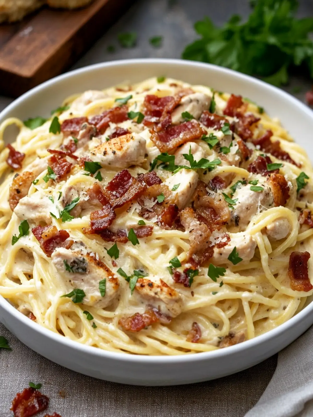 Creamy Bacon Carbonara with Chicken for Effortless Comfort 3 Creamy Bacon Carbonara with Chicken