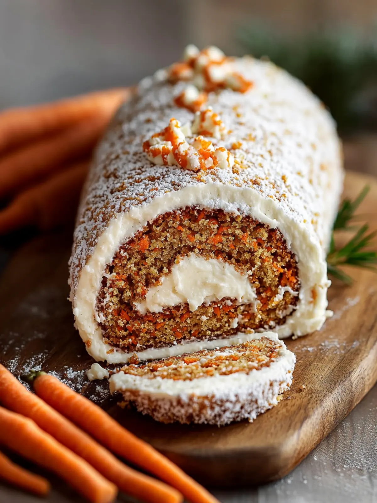 Carrot Cake Roll with Cream Cheese Frosting Filling