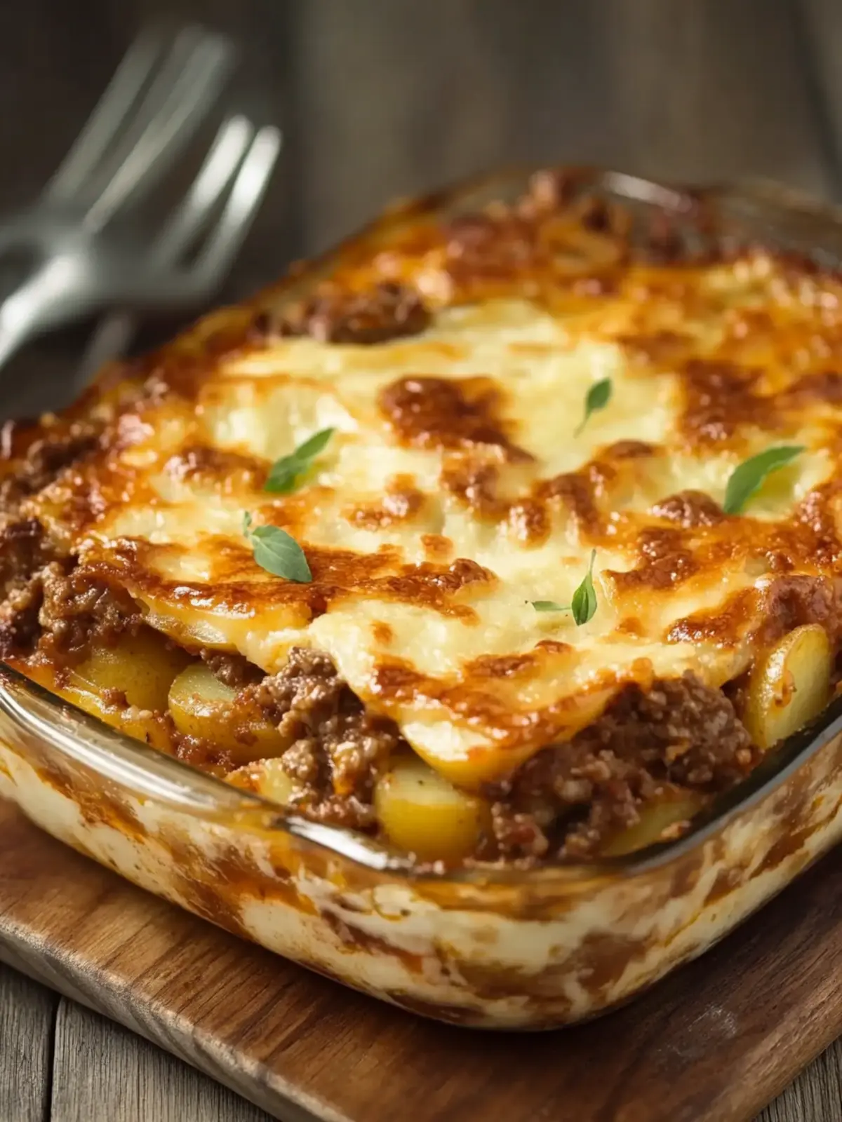Cheesy Layer Italian Potato and Meat Bake