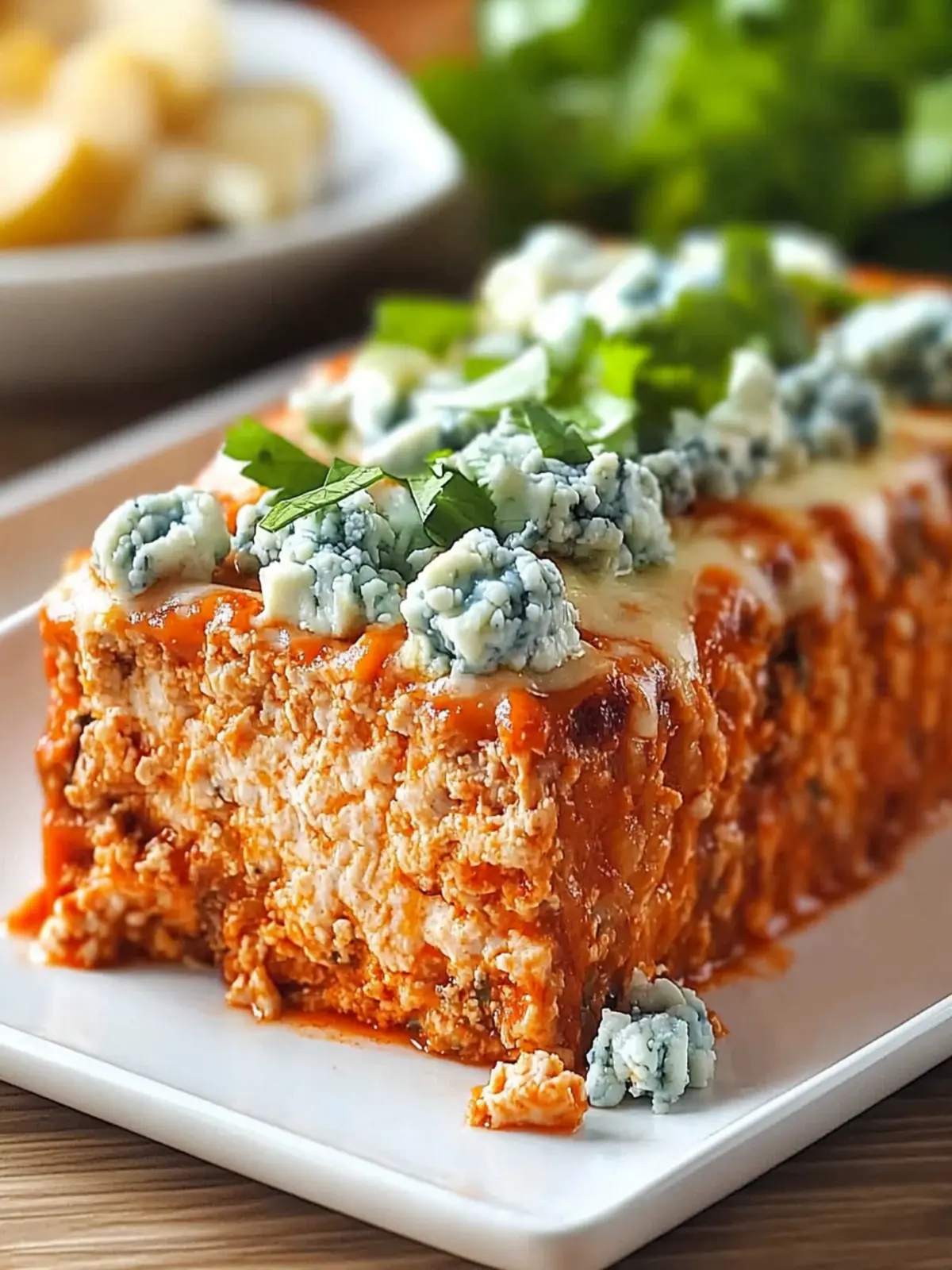 Savory Buffalo Chicken Meatloaf with Blue Cheese Magic 3 Buffalo Chicken Meatloaf with Blue Cheese