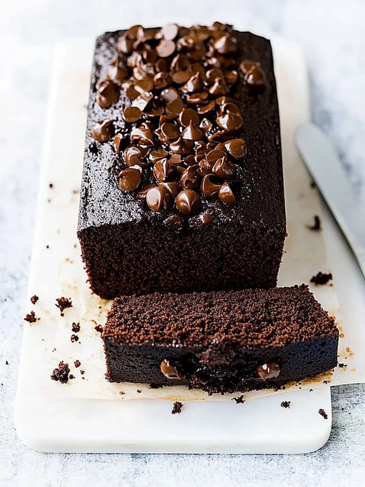 Fudgy chocolate loaf cake
