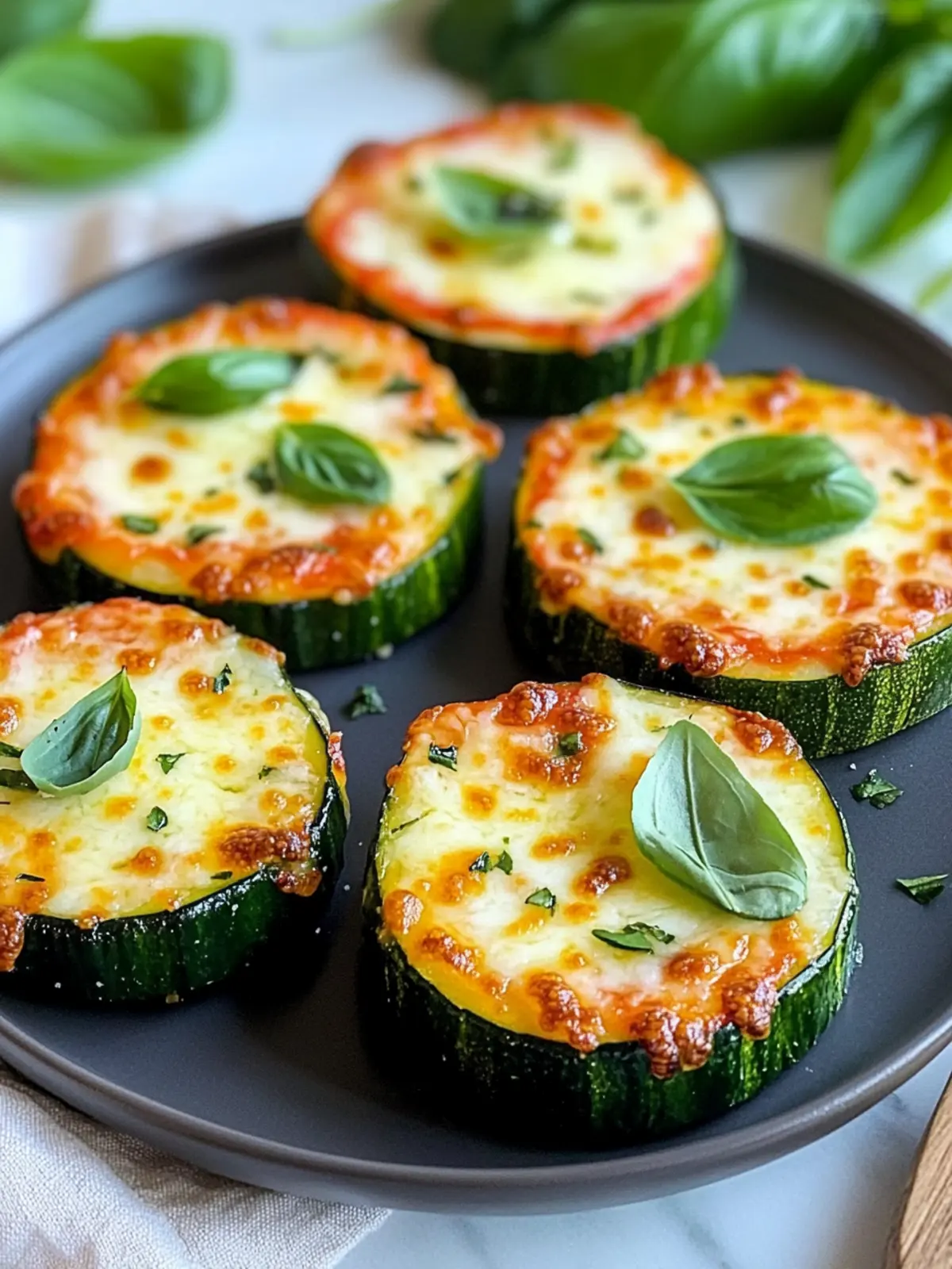 ZUCCHINI PIZZA BITES WITH GARLIC DRESSING