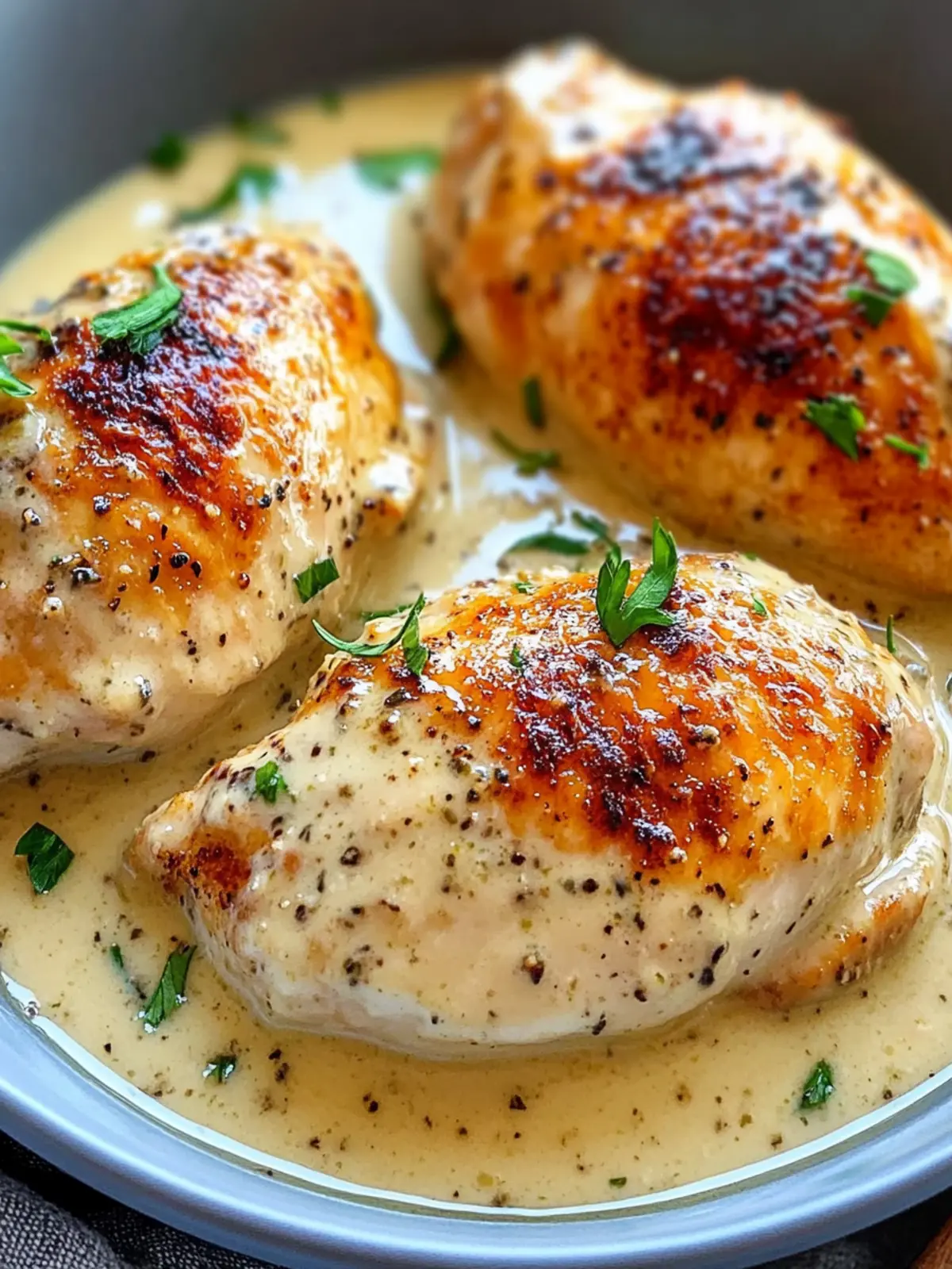 Mouthwatering Slow Cooker Garlic Parmesan Chicken & Creamy Gravy 3 SLOW COOKER GARLIC PARMESAN CHICKEN WITH A THICK CREAMY GRAVY
