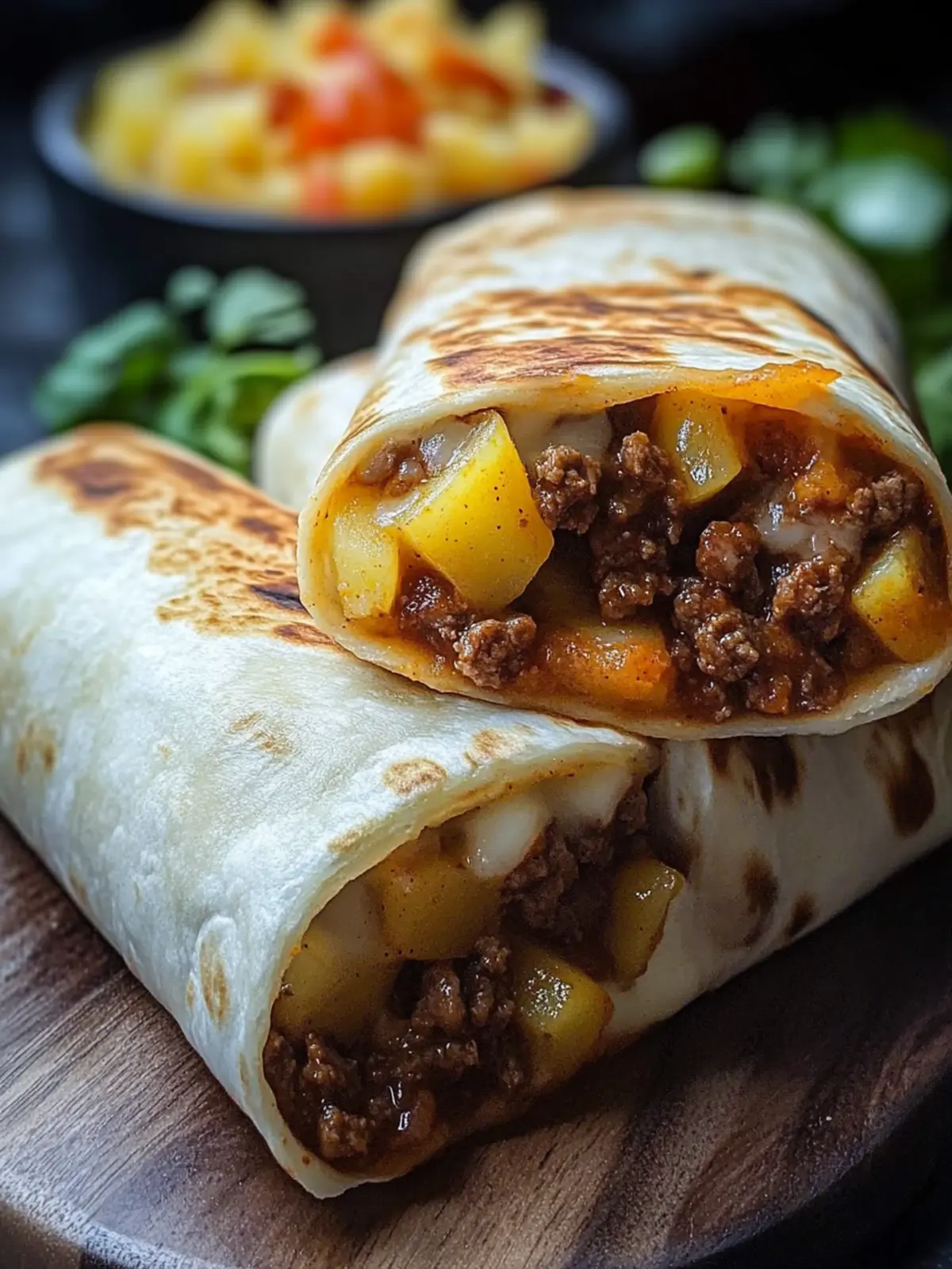 Cheesy Beef and Potato Burritos: Ultimate Comfort Wraps 3 heesy Beef and Potato Burritos