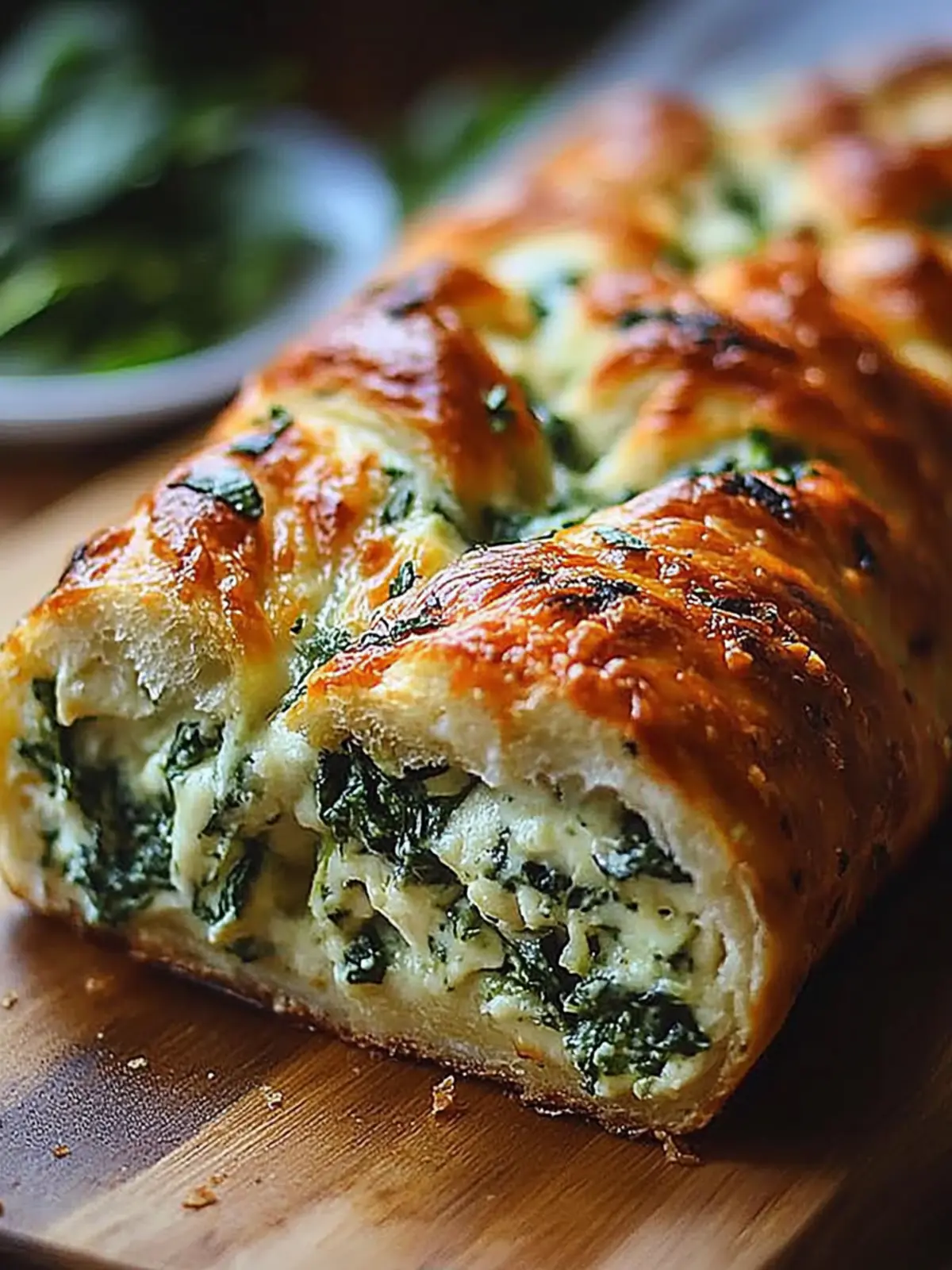 Cheesy Spinach Stuffed Bread