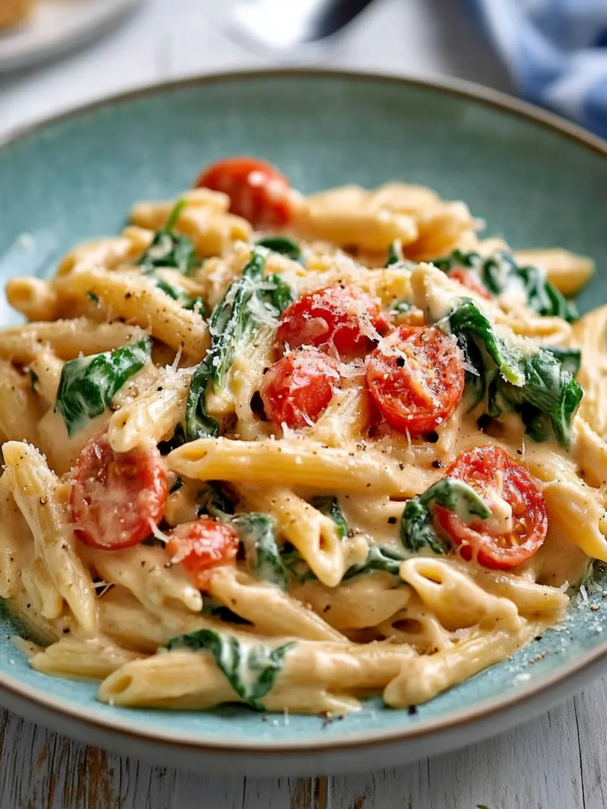 Creamy Spinach & Tomato Pasta