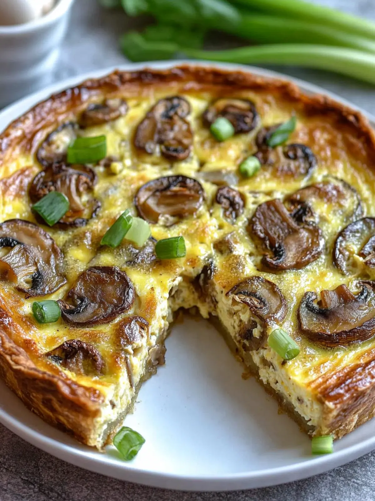 Crustless Mushroom & Cheddar Quiche That's Pure Comfort Food 4 Crustless Mushroom & Cheddar Quiche