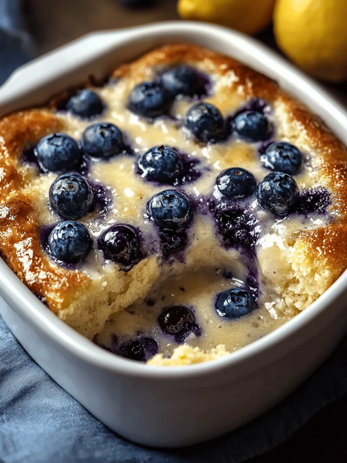 Cottage Cheese Blueberry Lemon Breakfast Bake