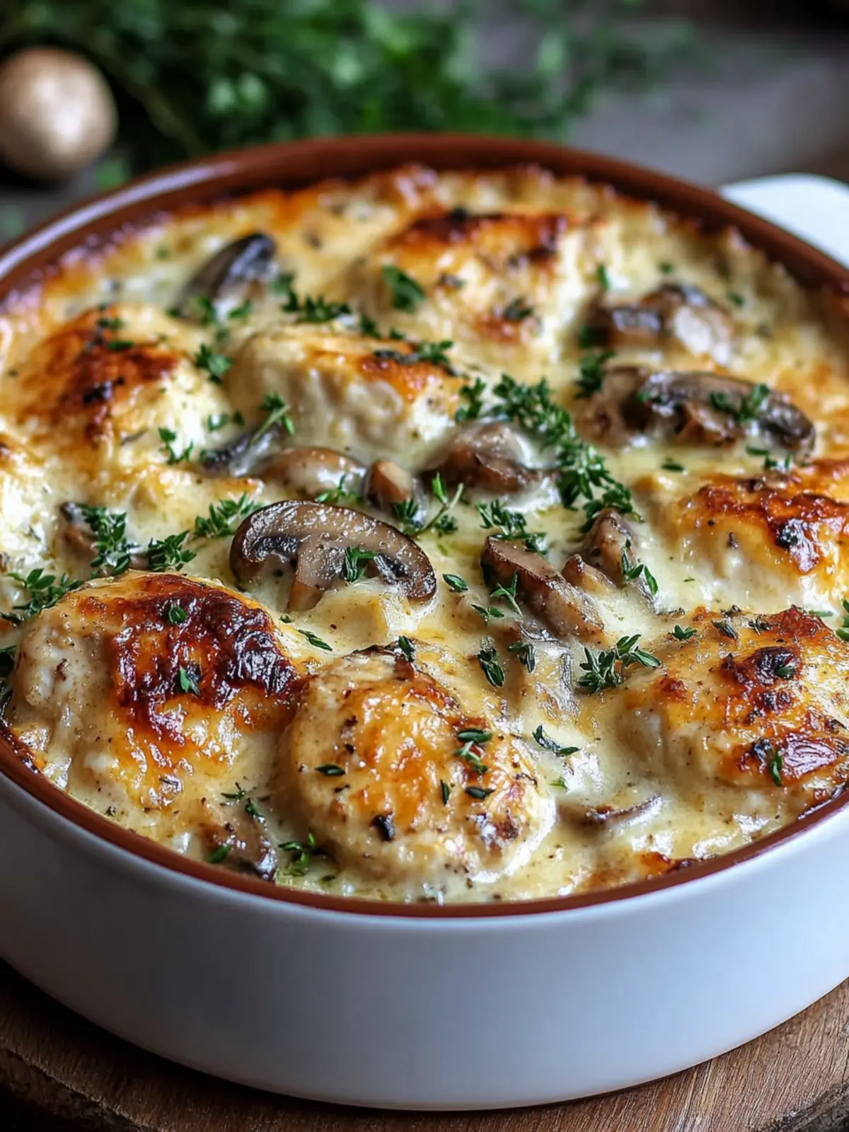 Creamy Chicken & Mushroom Cheese Bake That's Truly Comforting 4 Creamy Chicken & Mushroom Cheese Bake