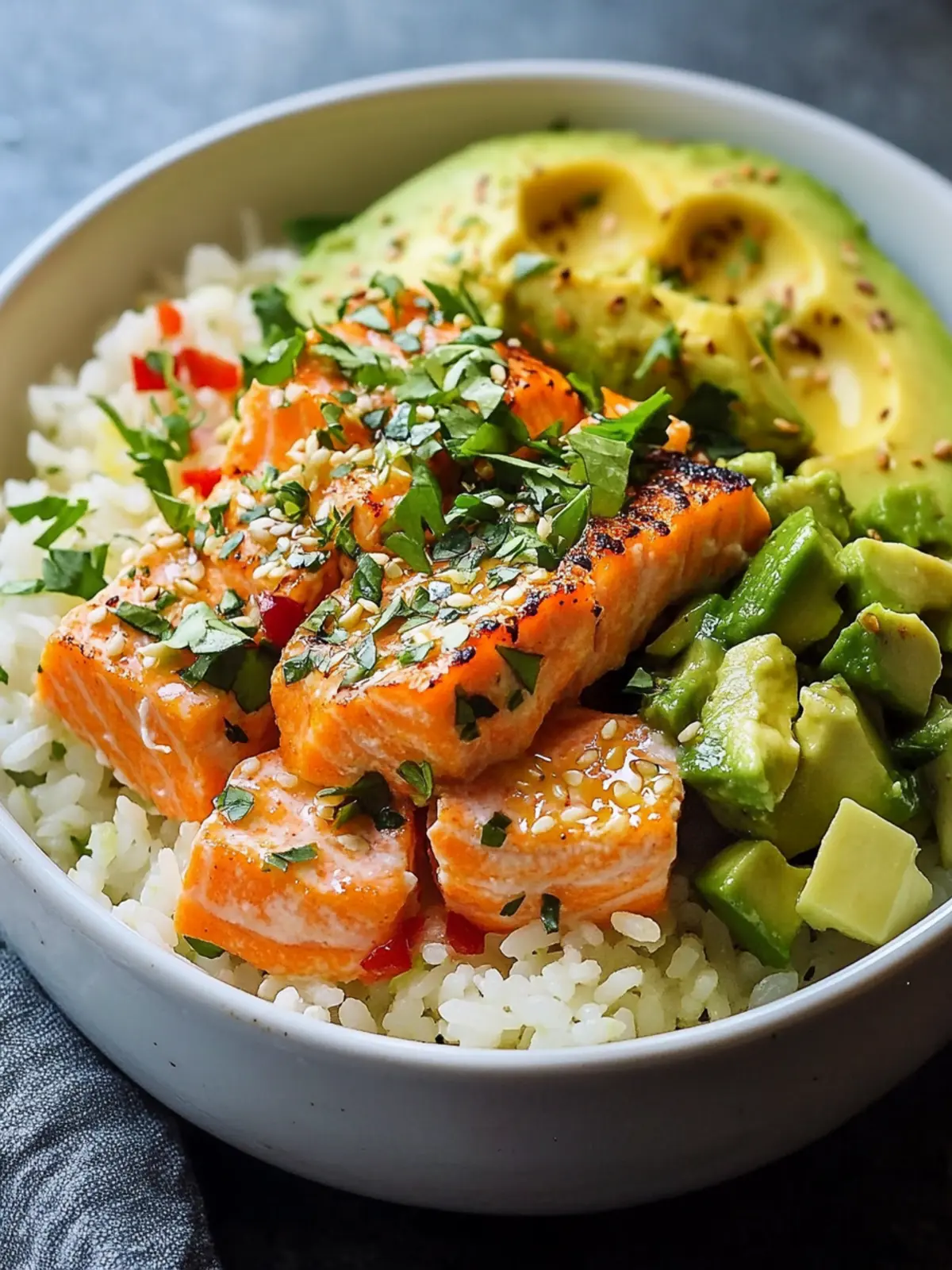Savor This Avocado Salmon Rice Bowl for Fresh Flavor Bliss 4 Avocado Salmon Rice Bowl