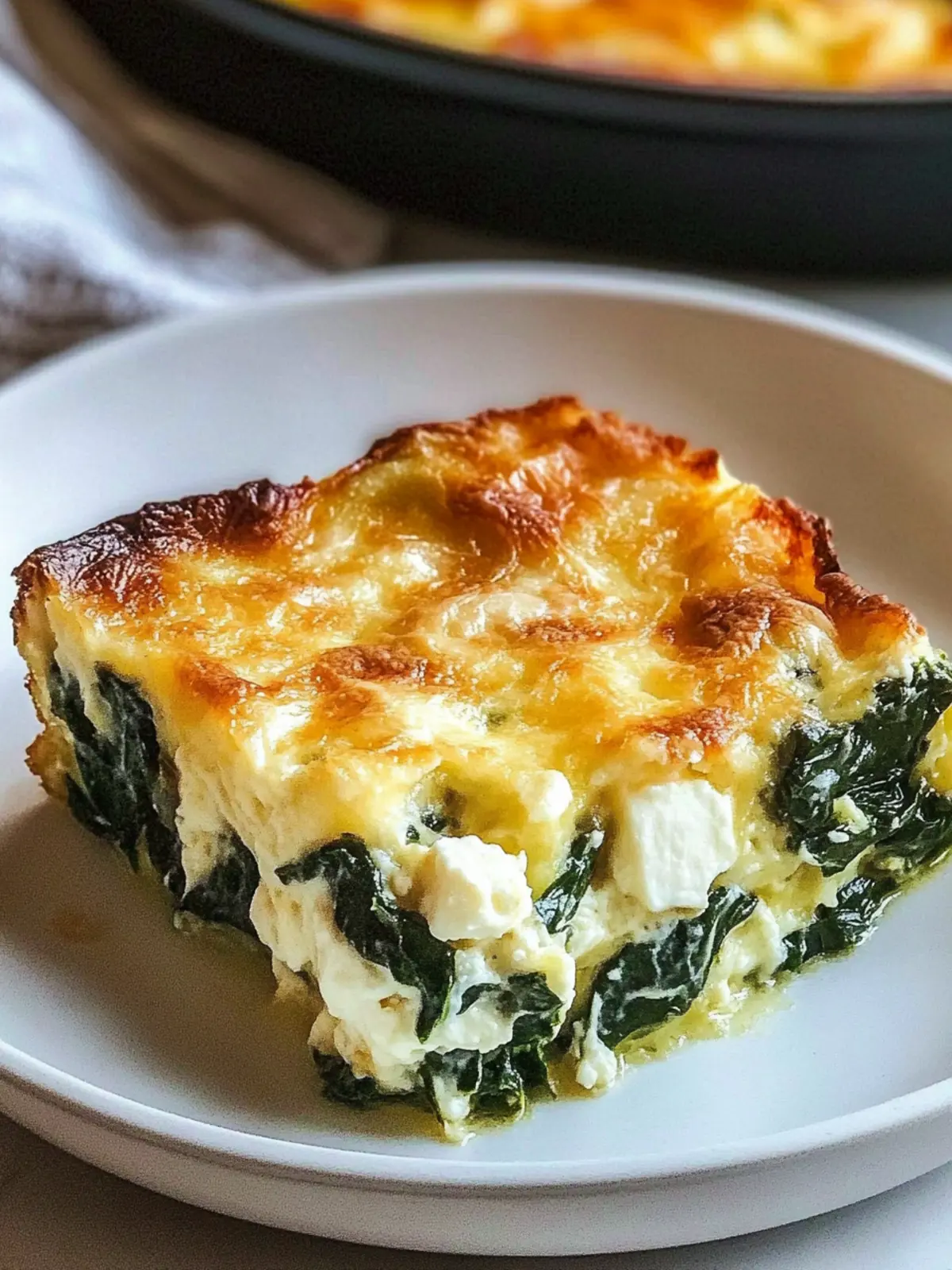Golden Rustic Spinach, Feta & Mozzarella Breakfast Magic 2 Golden Rustic Spinach, Feta & Mozzarella Breakfast Casserole