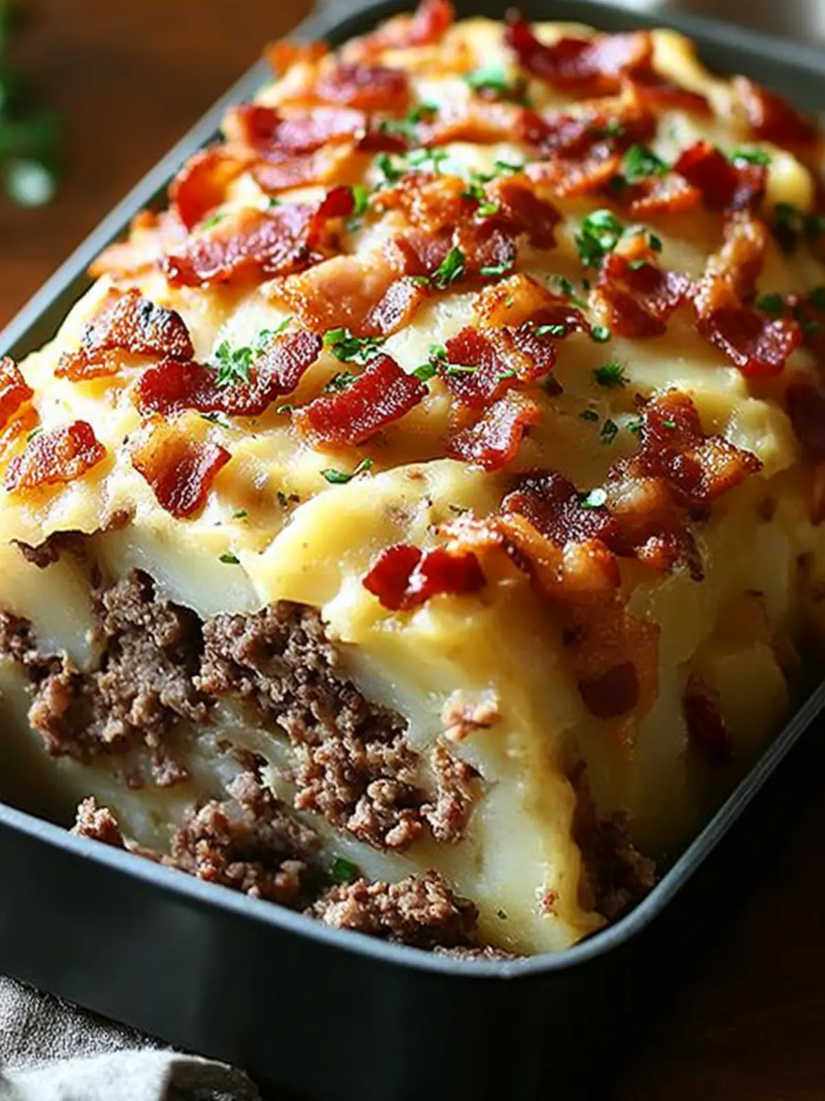 Hearty Potato Loaf with Turkey Bacon and Beef Sausage Delight 3 Hearty Potato Loaf with Turkey Bacon and Beef Sausage Filling
