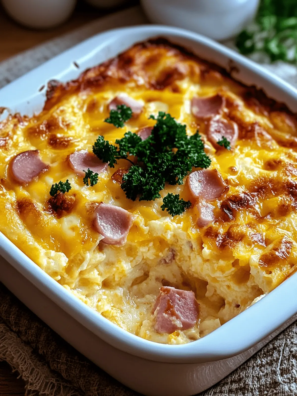 Deliciously Easy Ham Egg & Cheese Casserole for Busy Mornings 3 Ham Egg & Cheese Casserole