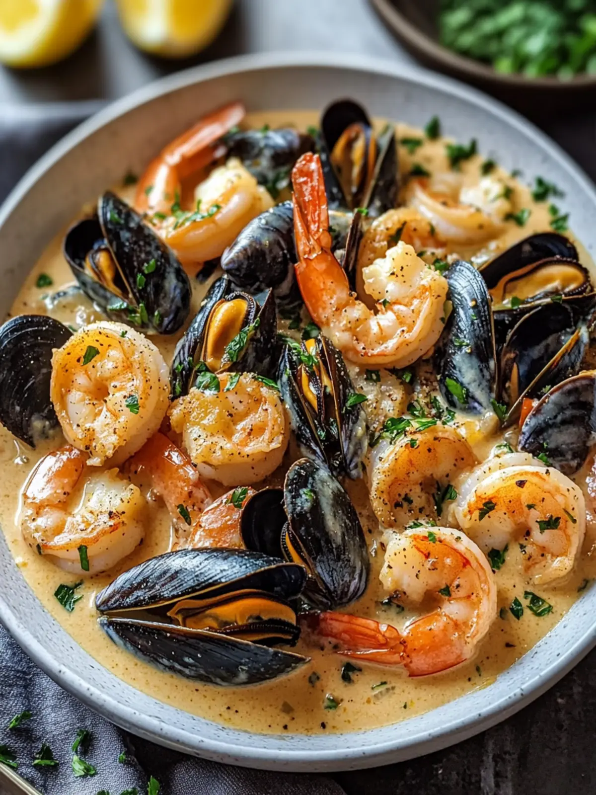 Indulge in Shrimp and Mussels in Creamy Garlic Sauce Today 2 Shrimp and Mussels in Creamy Garlic Sauce