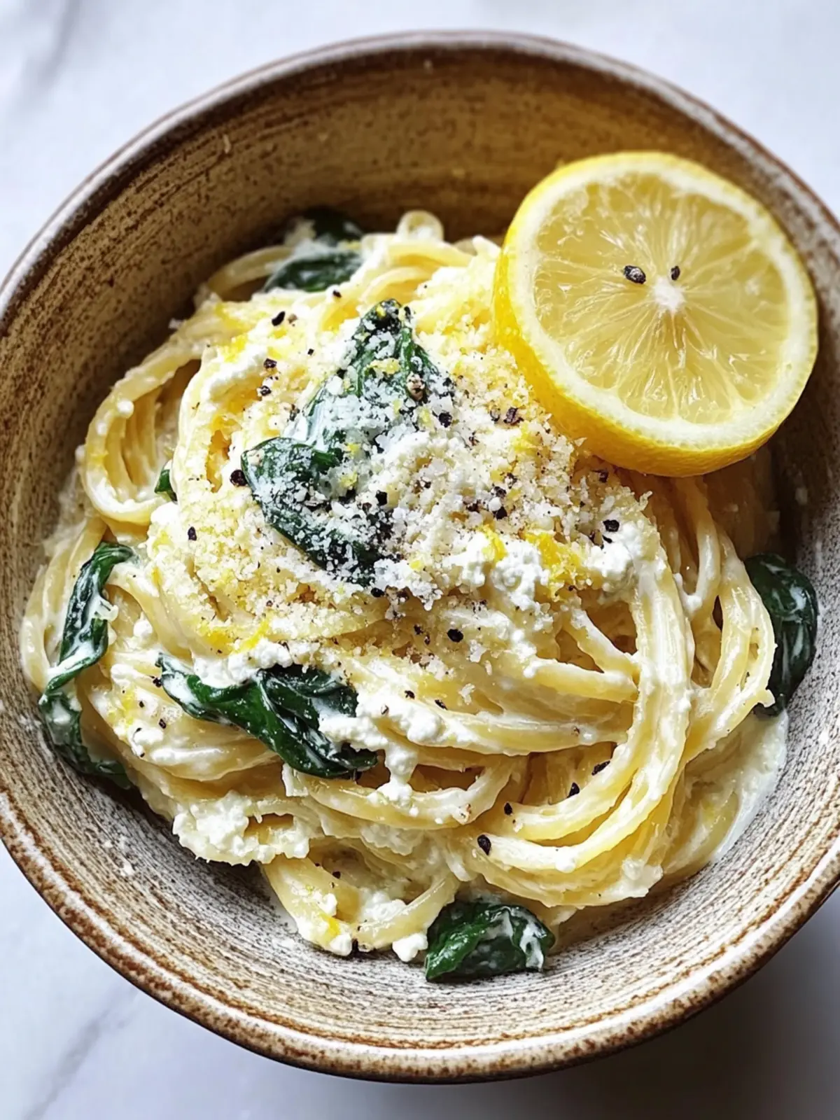 Zesty Lemon Ricotta & Spinach Pasta