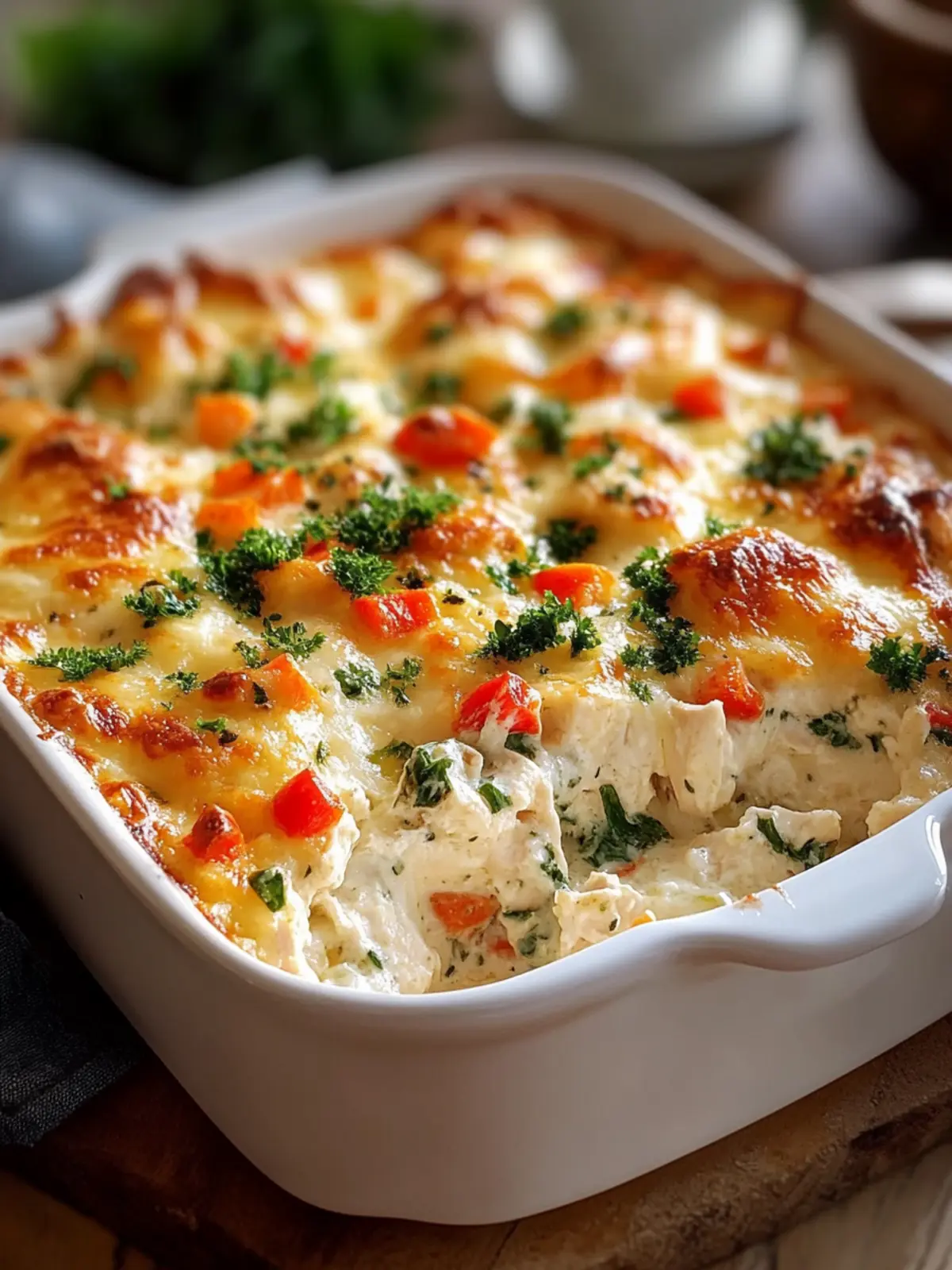 Creamy Herb Chicken & Veggie Cheese Casserole
