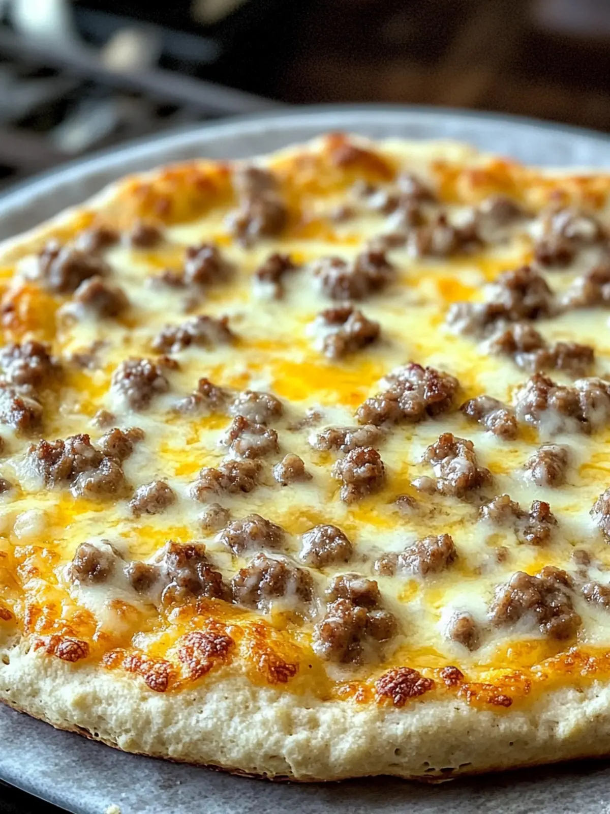 Satisfy Mornings with Biscuits and Sausage Gravy Breakfast Pizza 4 Biscuits and Sausage Gravy Breakfast Pizza