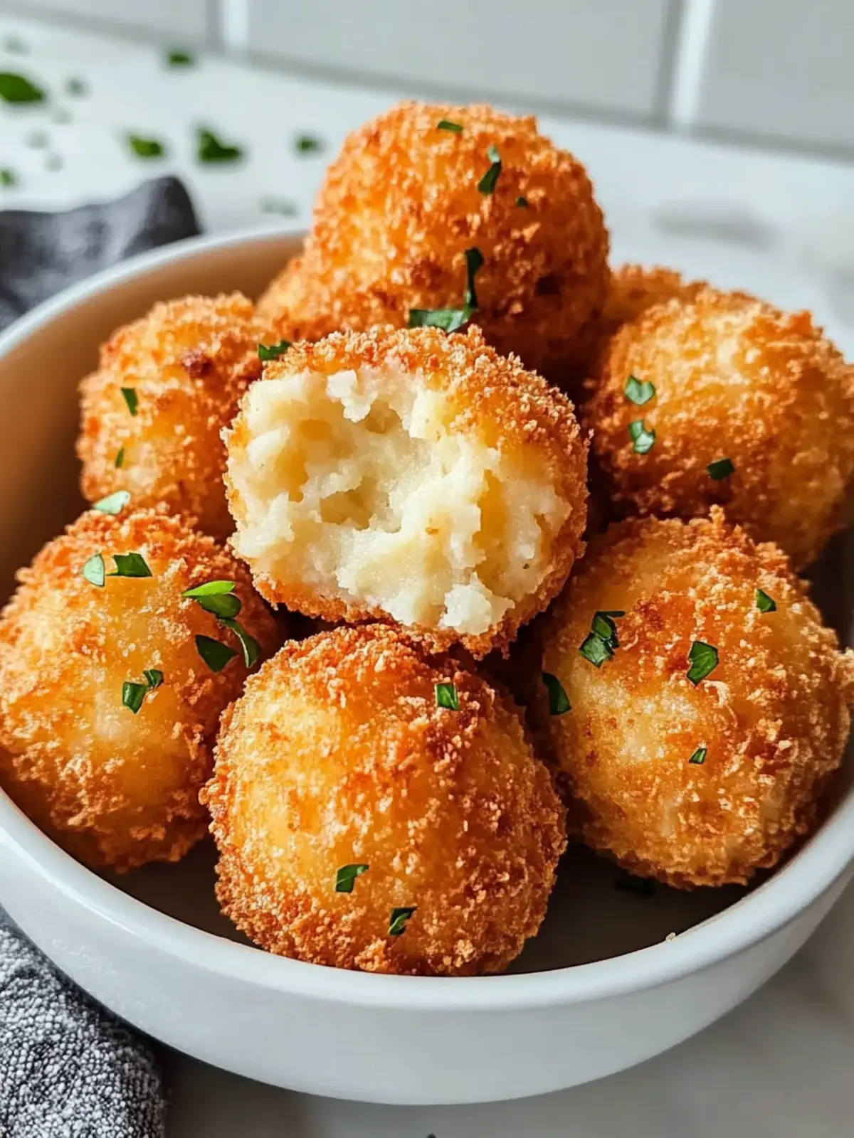 Air Fryer Cheesy Mashed Potato Balls