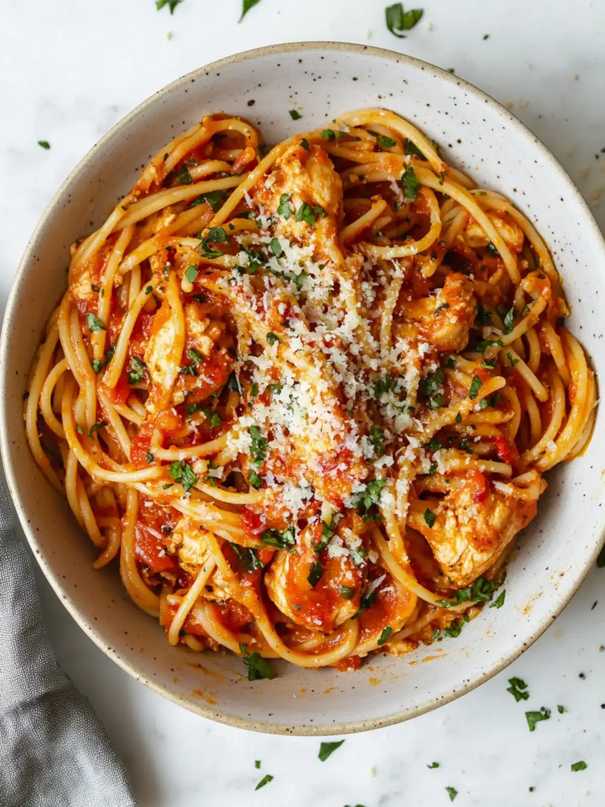 One Pot Chicken Parmesan Pasta