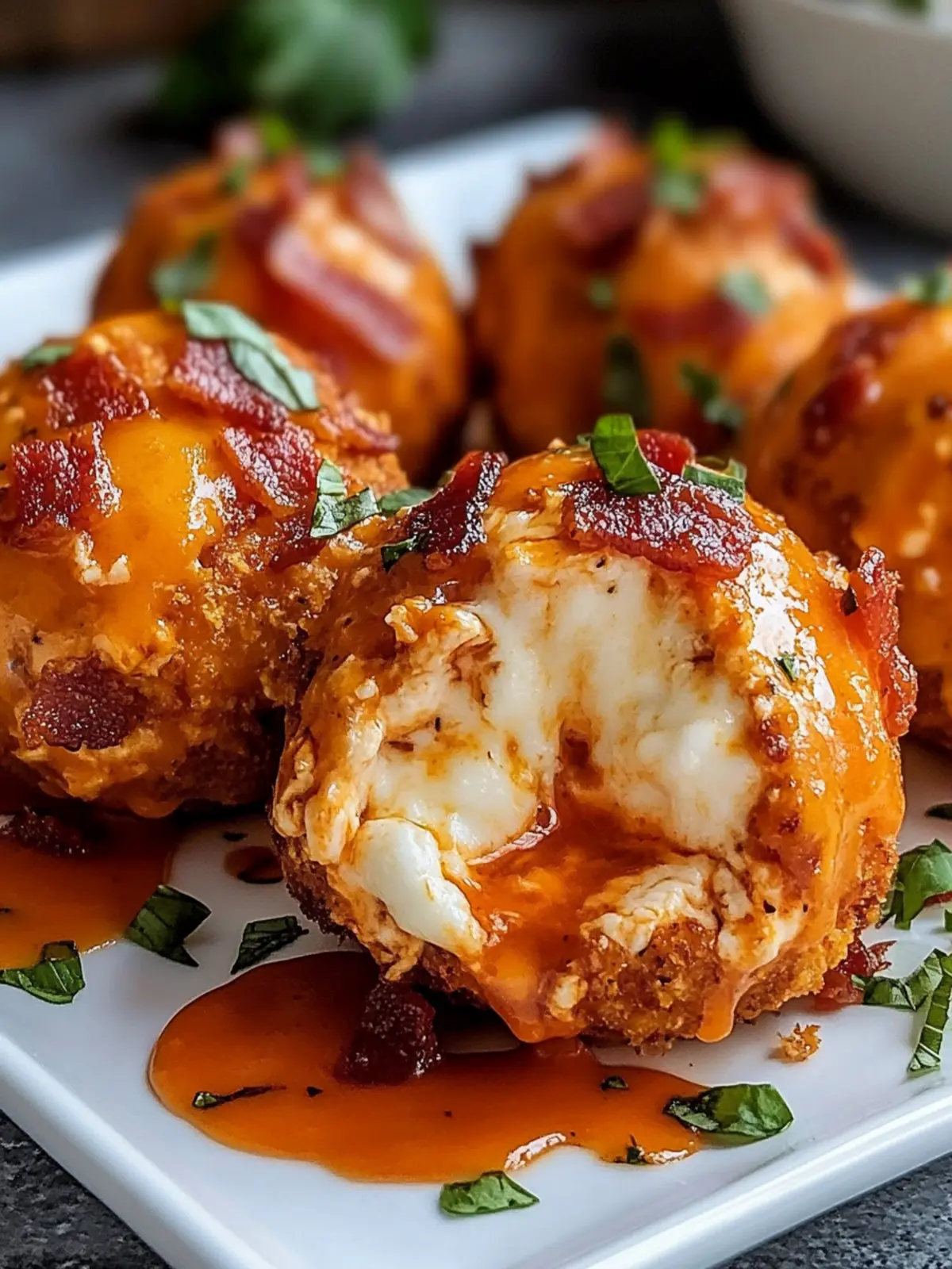 Buffalo Chicken Bacon Mozzarella Bombs