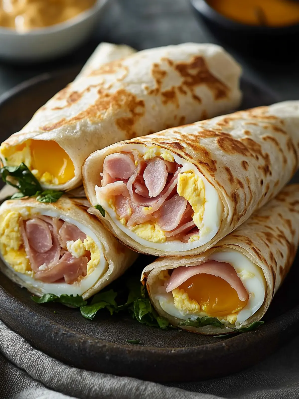 Golden Ham and Egg Morning Wrap