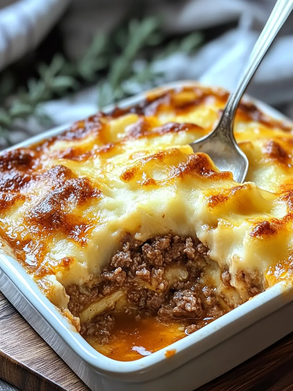 HEARTY AMISH GROUND BEEF & POTATO CASSEROLE WITH COUNTRY GRAVY