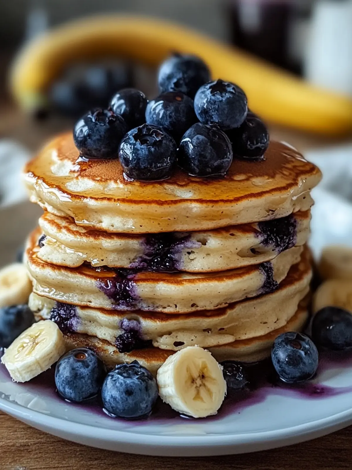Fluffy Blueberry Banana Pancakes for a Bright Morning Treat 3 Blueberry Banana Pancakes