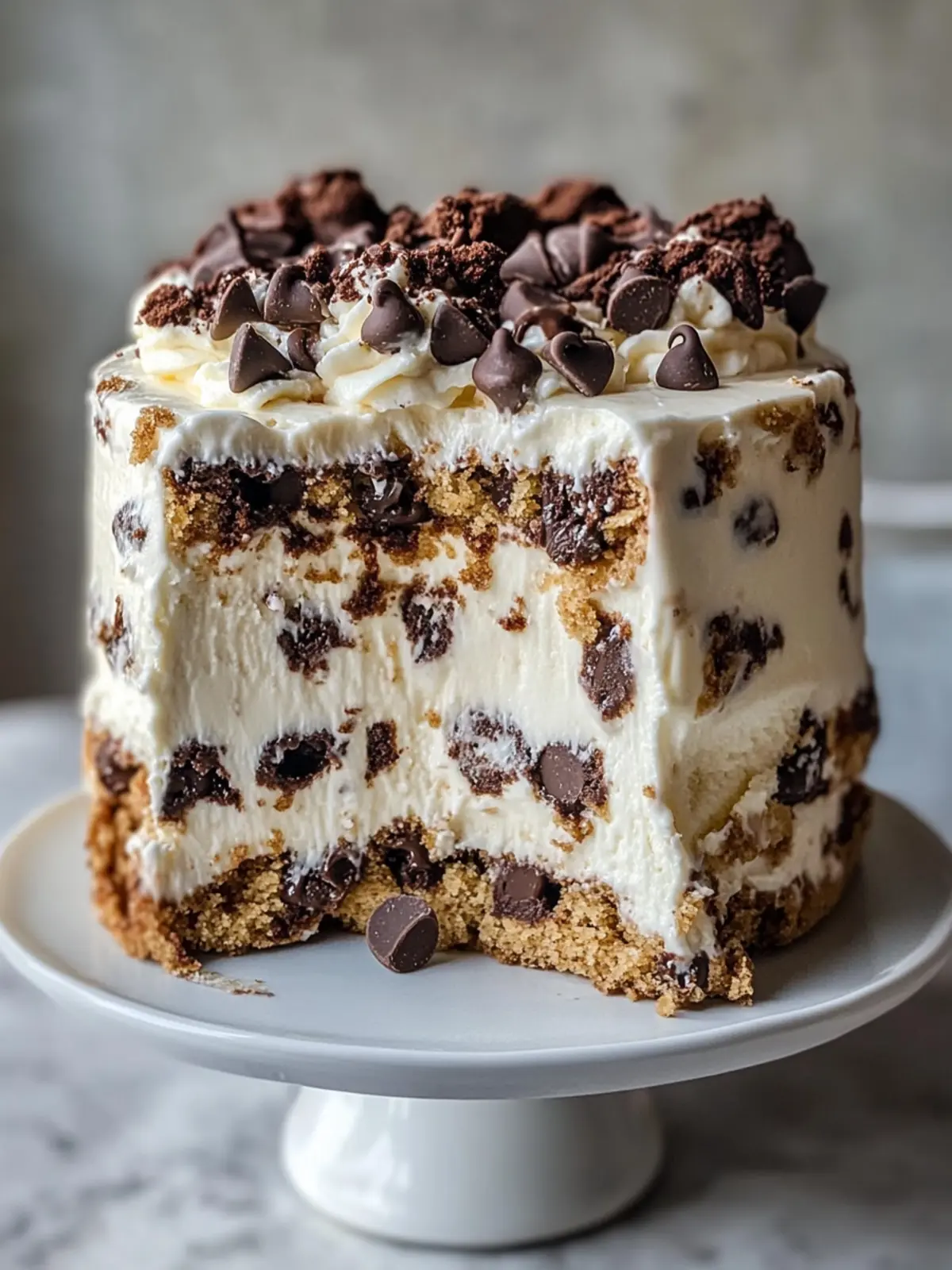 Chocolate Chip Cookie Dough Ice Cream Cake