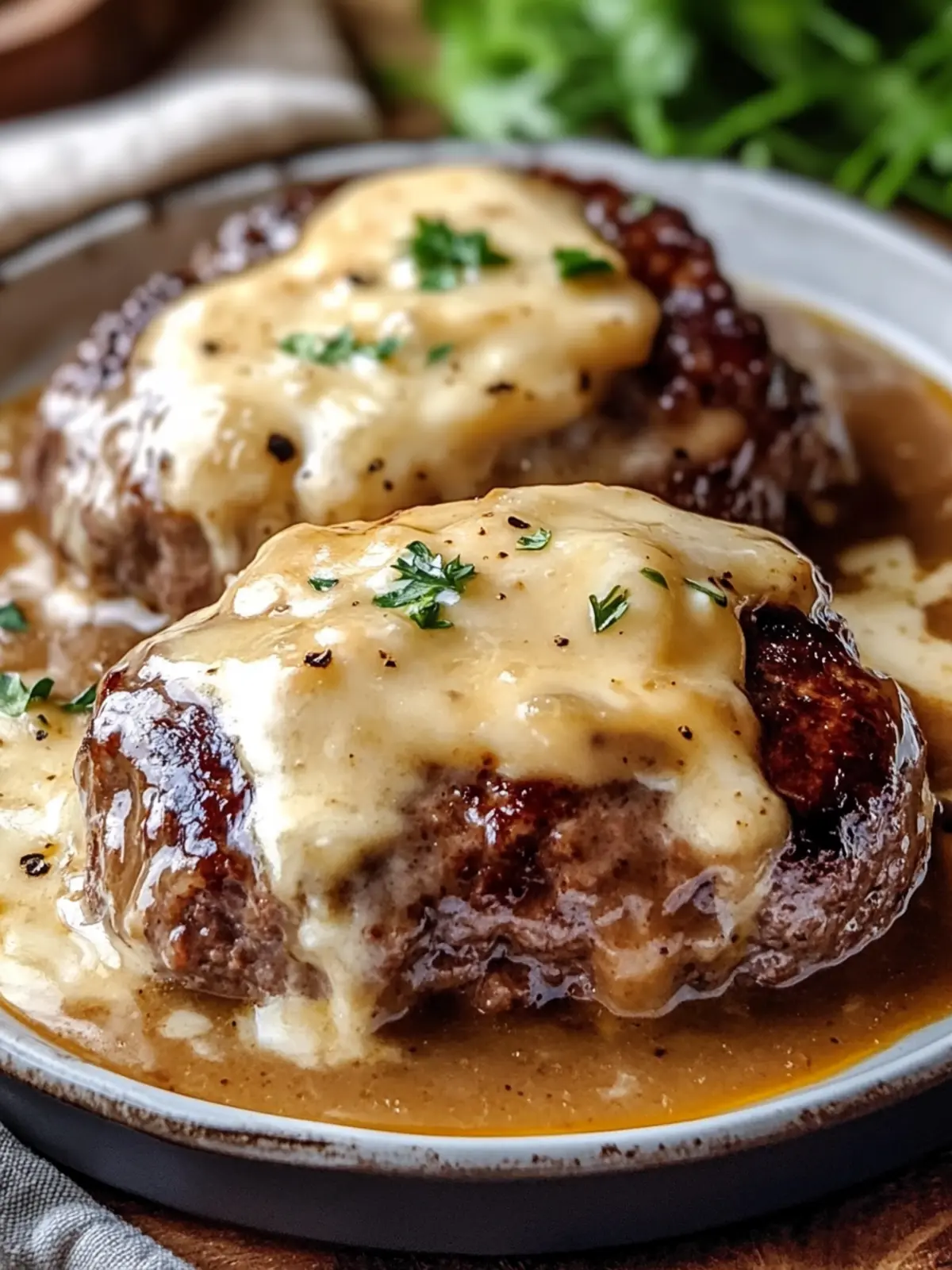 Savor Amish Hamburger Steak Bake with Creamy Gravy Tonight 2 AMISH HAMBURGER STEAK BAKE WITH CREAMY GRAVY