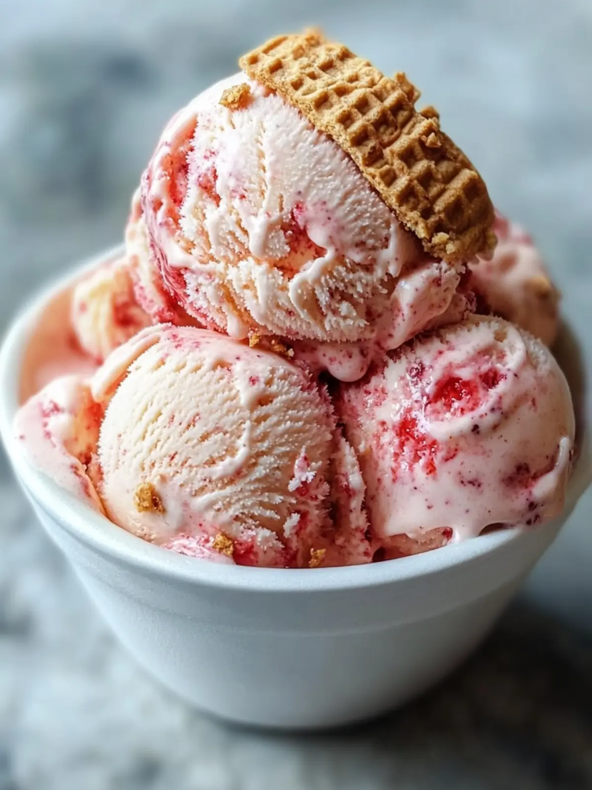 Fresh Strawberry Vanilla Ice Cream with Buttery Graham Crunch Bliss 4 FRESH STRAWBERRY VANILLA ICE CREAM WITH A BUTTERY GRAHAM CRACKER CRUNCH