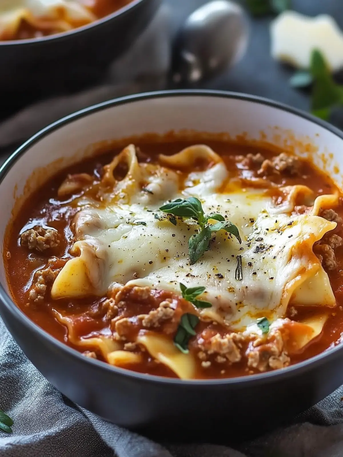 Melt-in-Your-Mouth Hearty Lasagna Soup with Cheese Magic 4 Deliciously Hearty Lasagna Soup with Melted Cheese