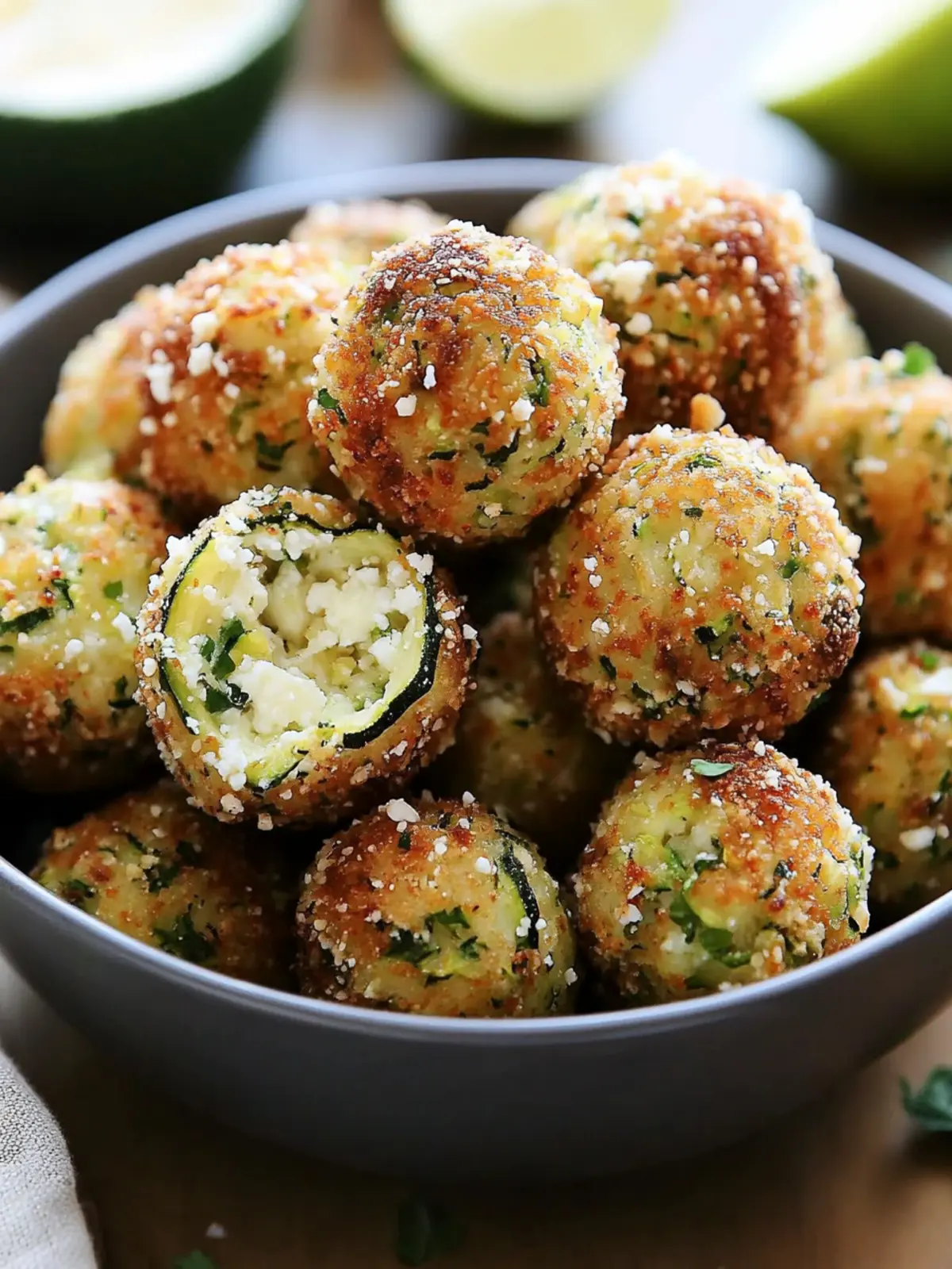 Crispy Zucchini Feta Balls