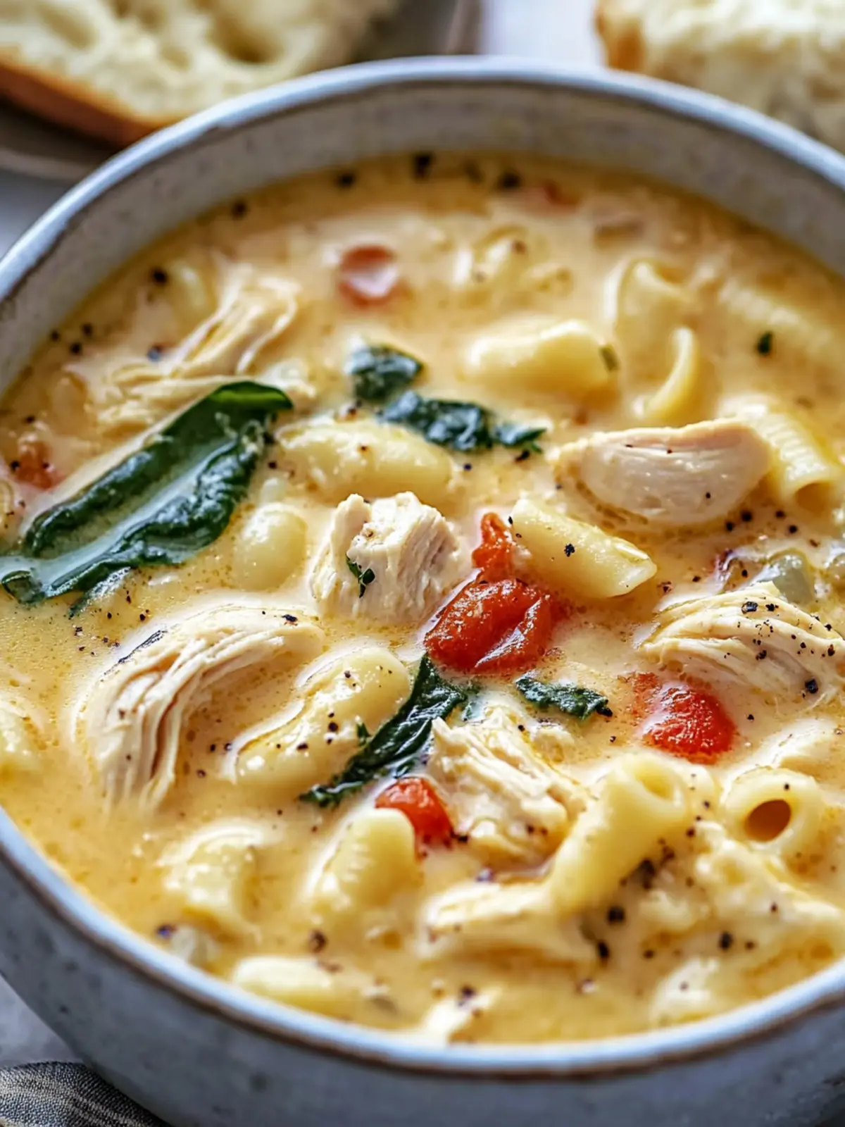 Creamy Tuscan Chicken Pasta Soup You'll Love on Cozy Nights 2 Creamy Tuscan Chicken Pasta Soup