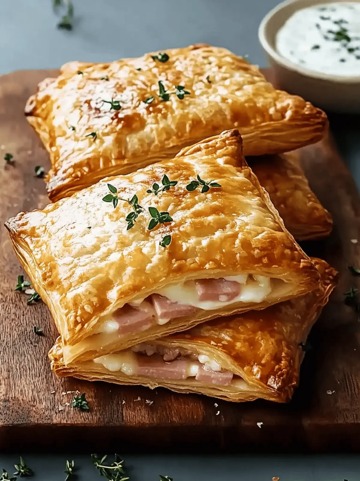 Ham and Cheese Puff Pastry Pockets