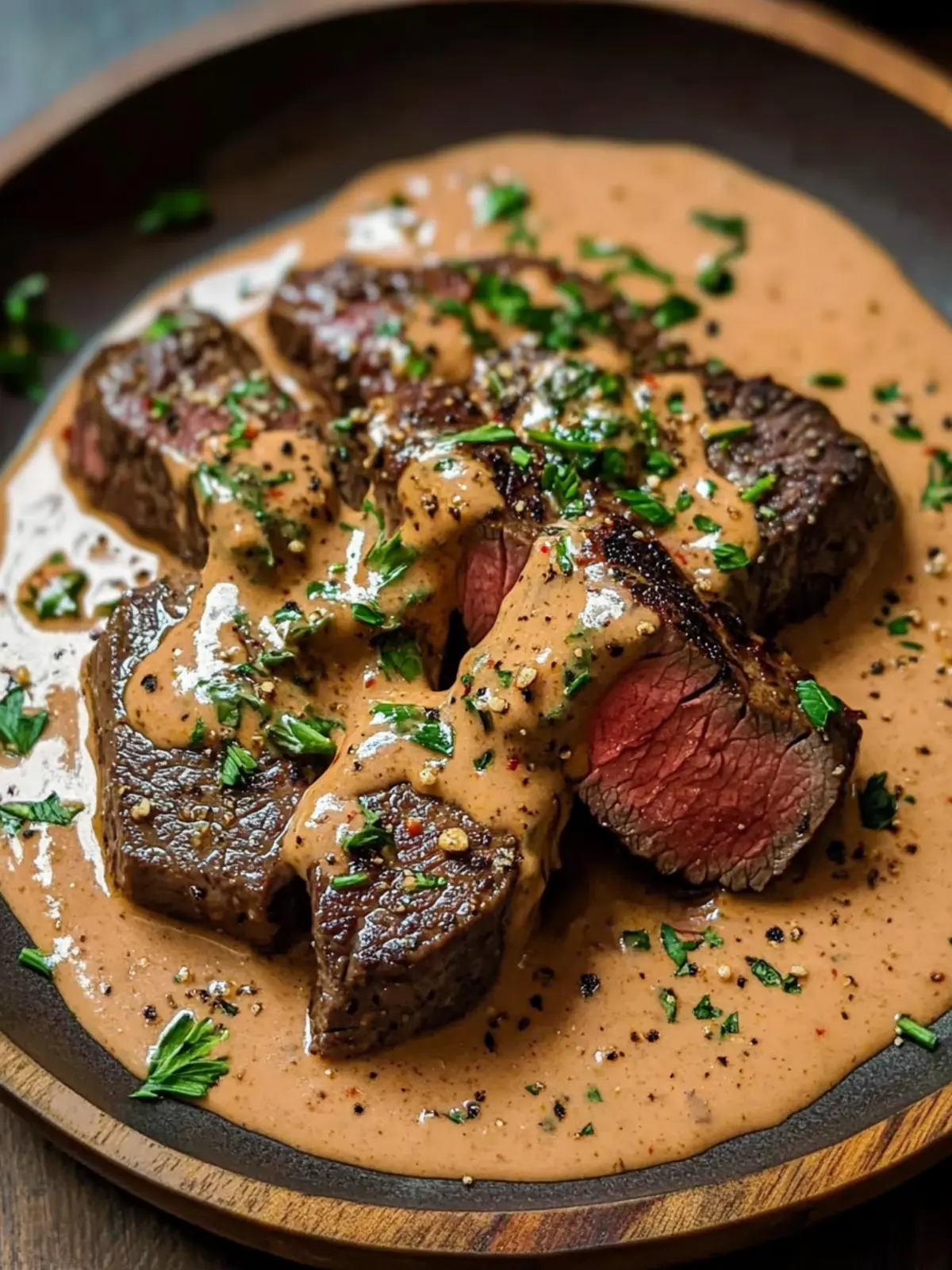 Tender Beef Fillet with Creamy Pepper Sauce