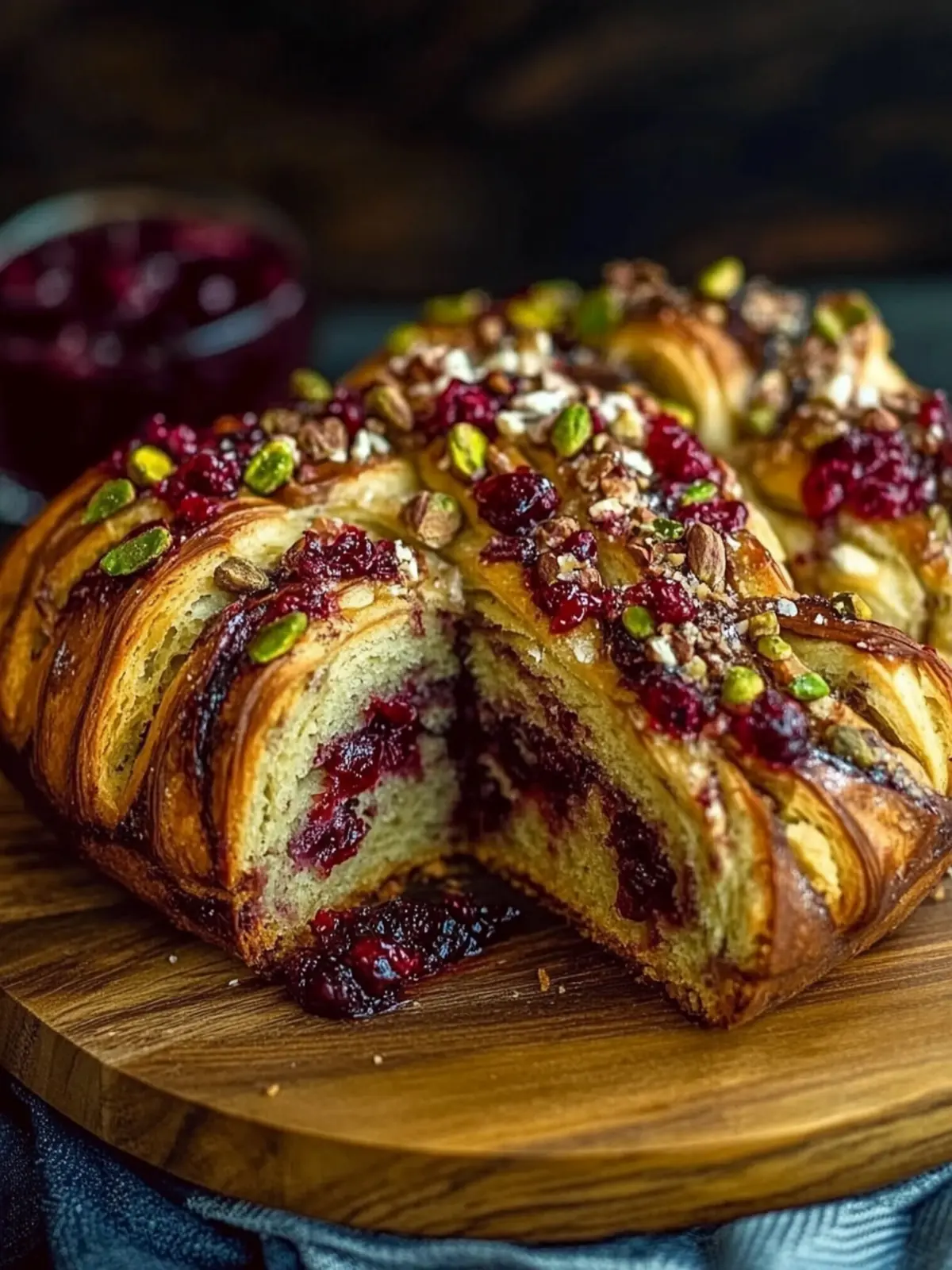 Cranberry Pistachio Babka Bread