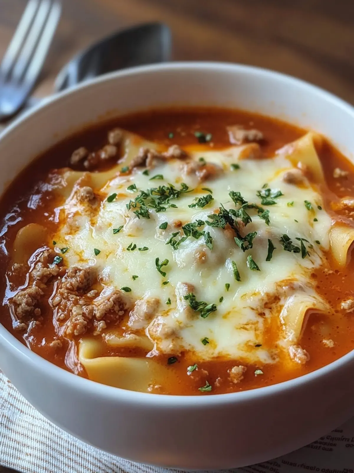 Melt-in-Your-Mouth Hearty Lasagna Soup with Cheese Magic 3 Deliciously Hearty Lasagna Soup with Melted Cheese