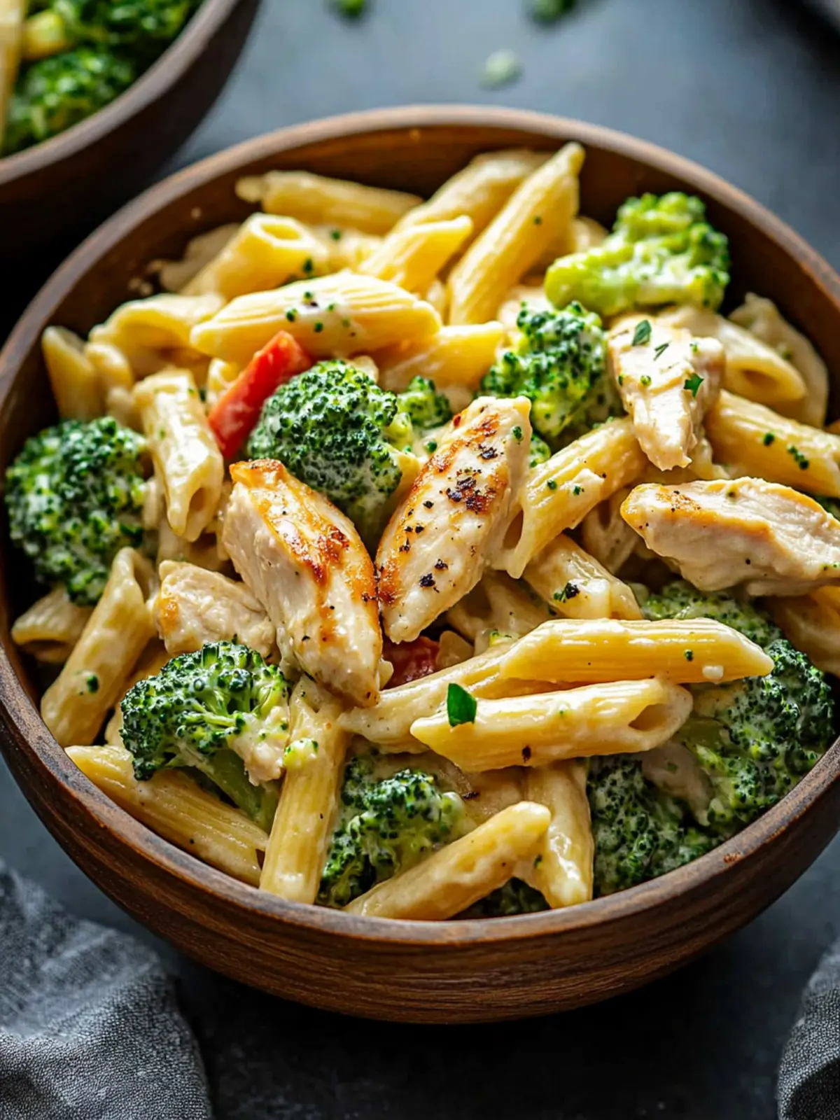 Creamy Chicken Penne Pasta with Broccoli & Peppers