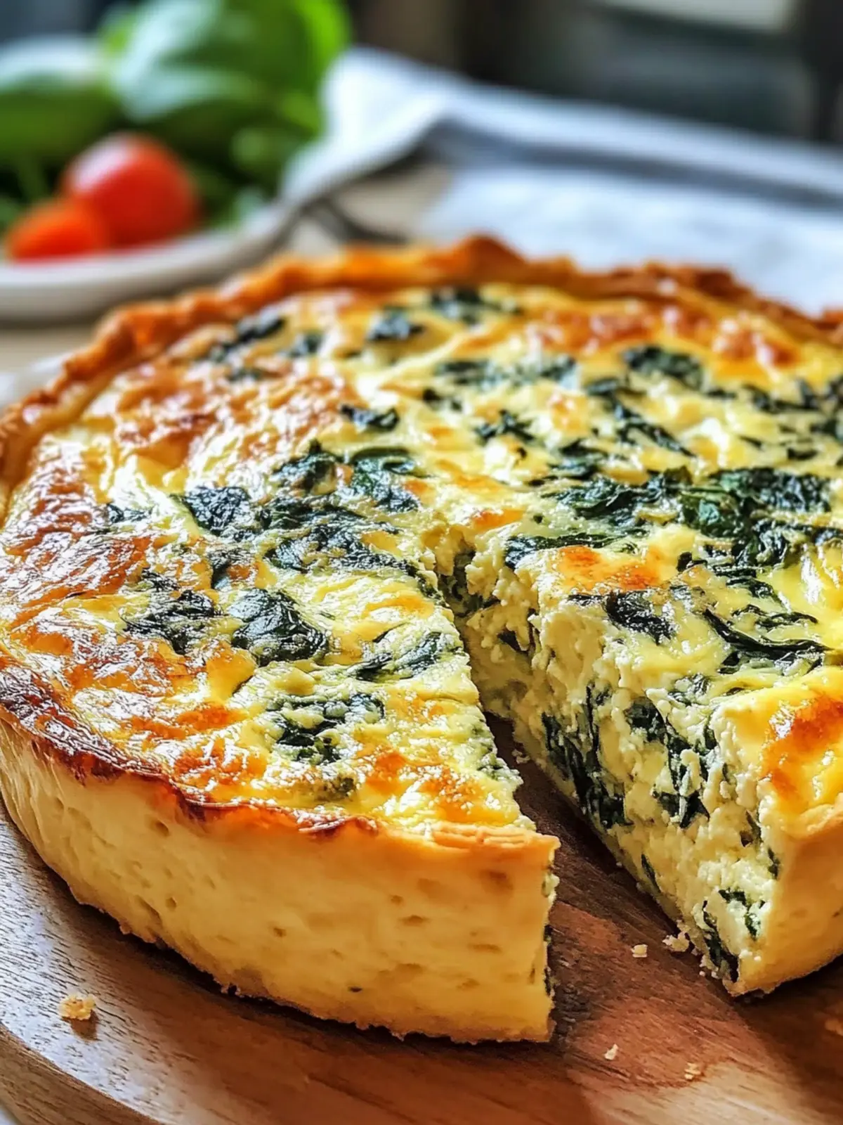 Cottage Cheese & Spinach Crustless Quiche